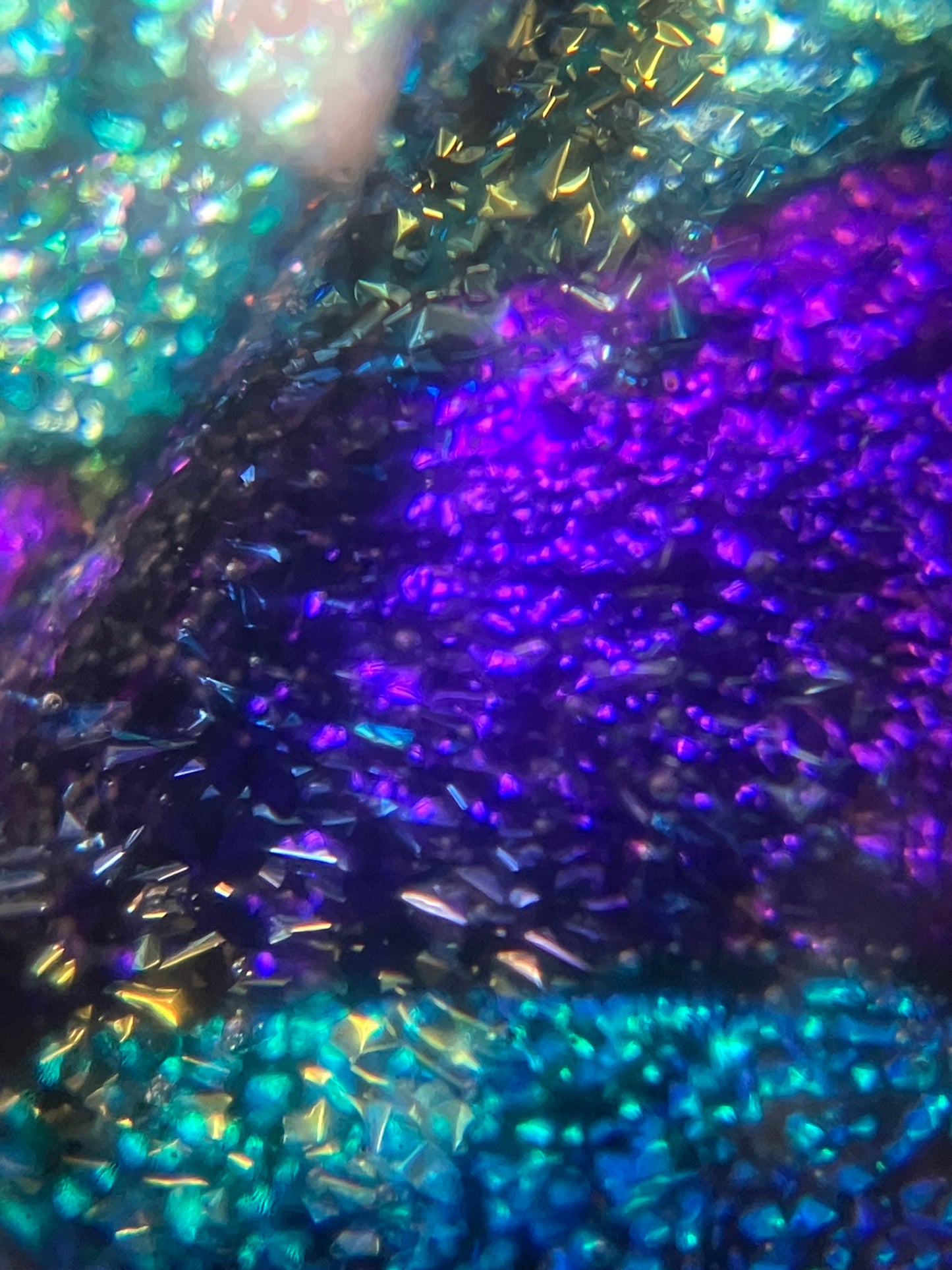 Vintage sterling silver and dichroic glass ring.