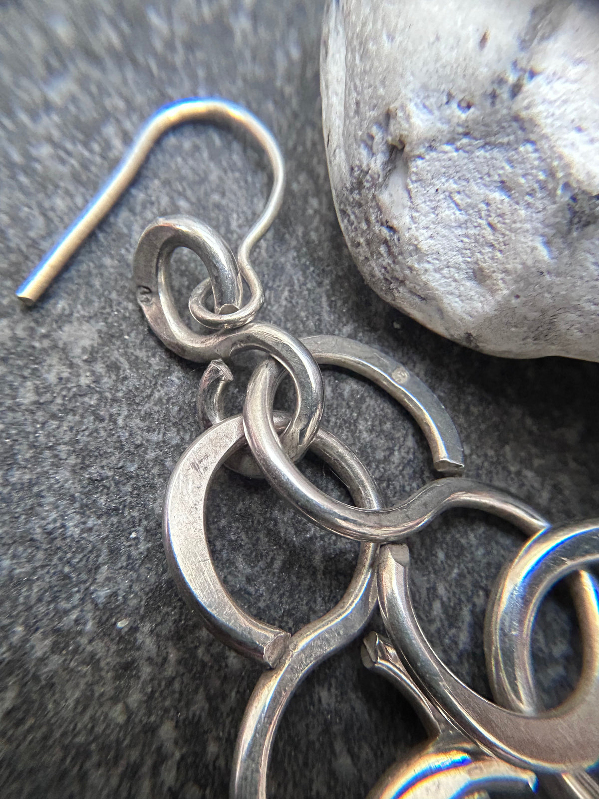 Vintage 1977 Sterling Silver Interlocking Circle Earrings