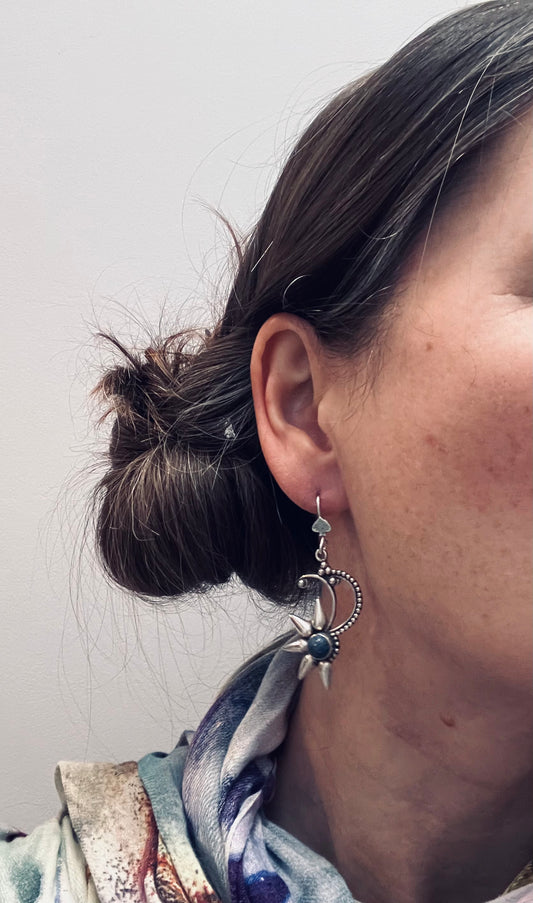 Vintage Sterling silver and lapis earrings.