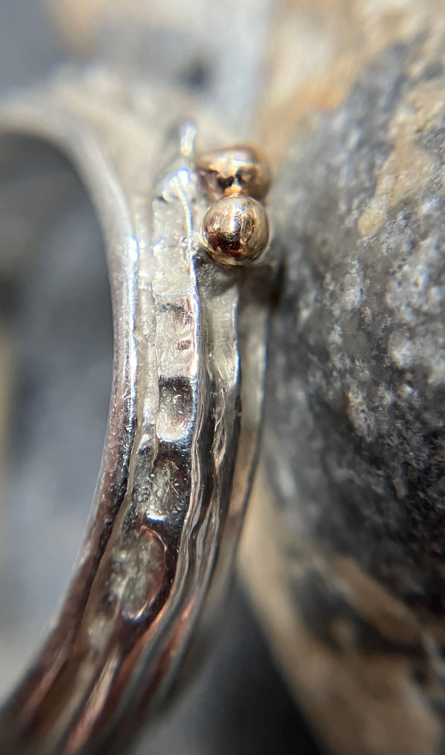 Vintage Swedish sterling silver and rose gold ring.