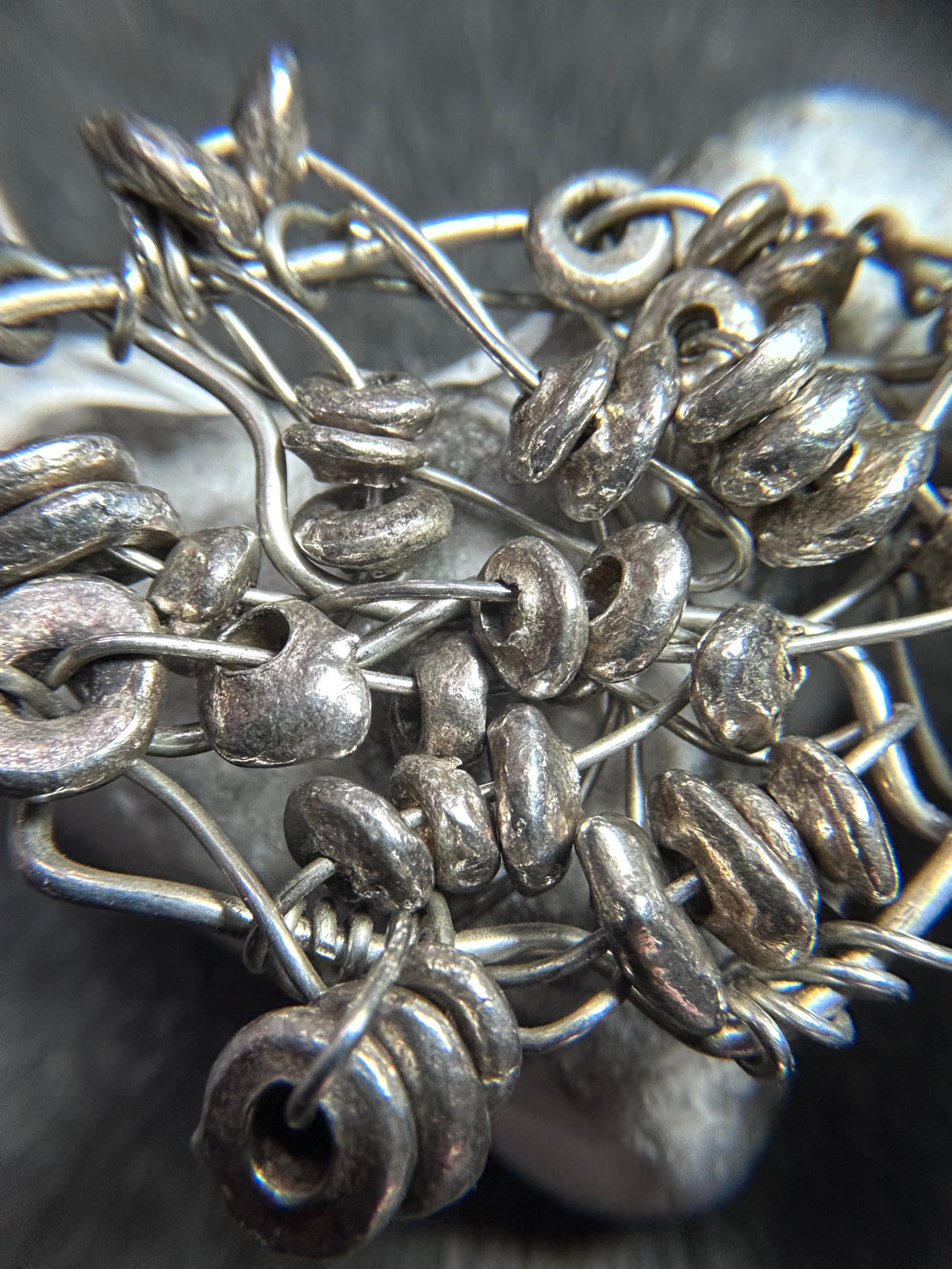 One-of-a-Kind Sculptural Sterling Silver & Ferruginous Quartz Necklace.