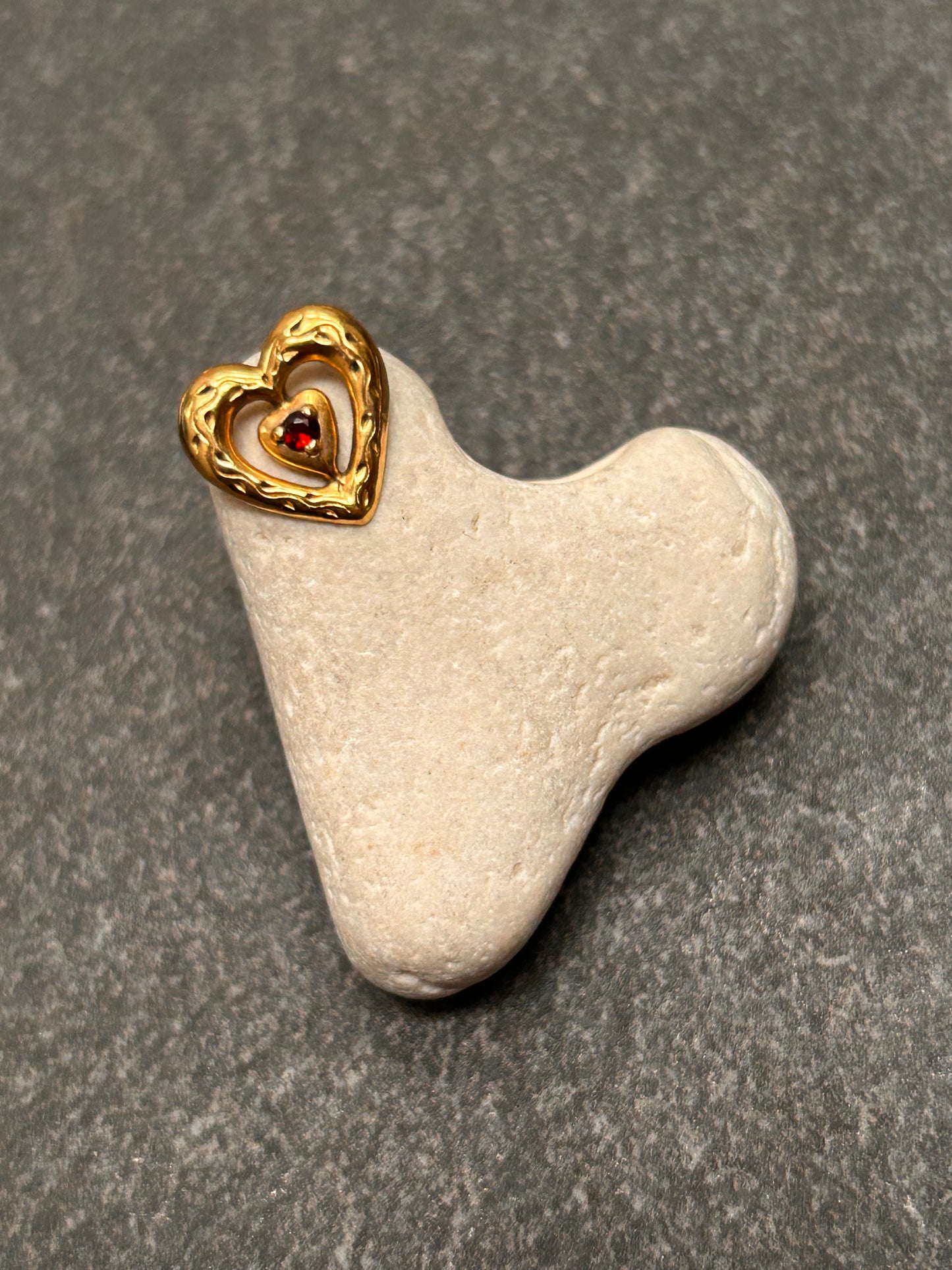 Beautiful vintage sterling silver with warm gold vermeil finish slider hearts - £35 each