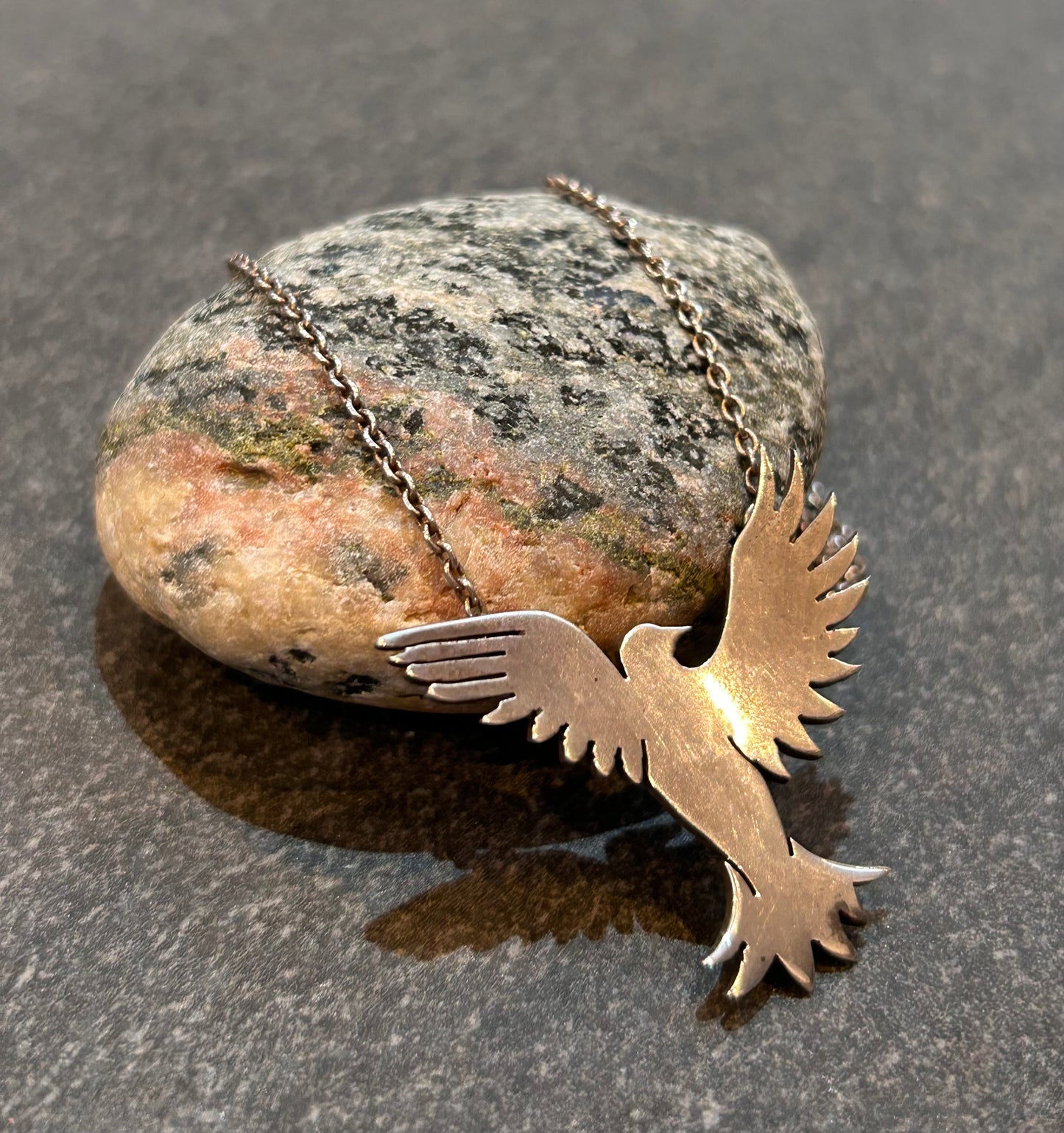 Vintage 1974 Sterling Silver Bird Pendant.