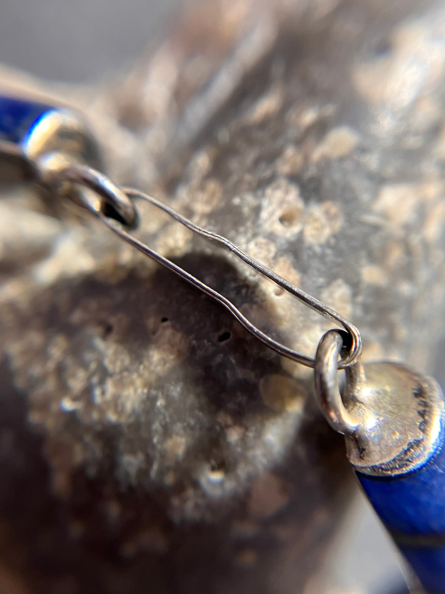 Vintage sterling silver and lapis bracelet.
