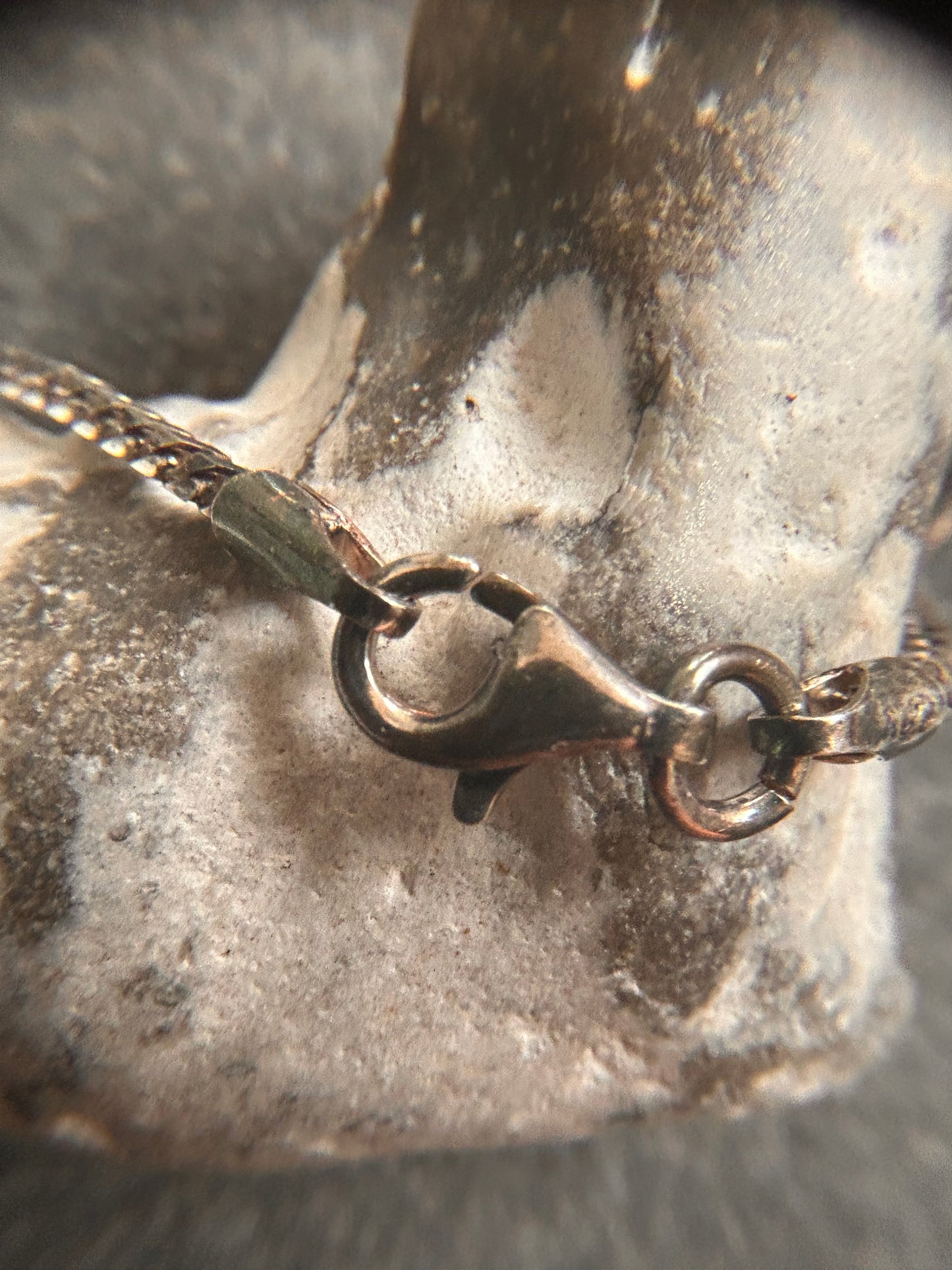 Beautiful vintage oxidised sterling silver curb link chain - 20 inches
