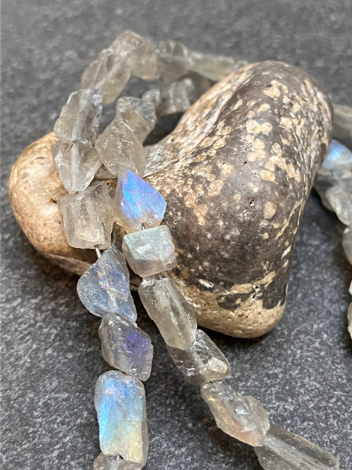 One off vintage ‘artisan made’ sterling silver and labradorite necklace