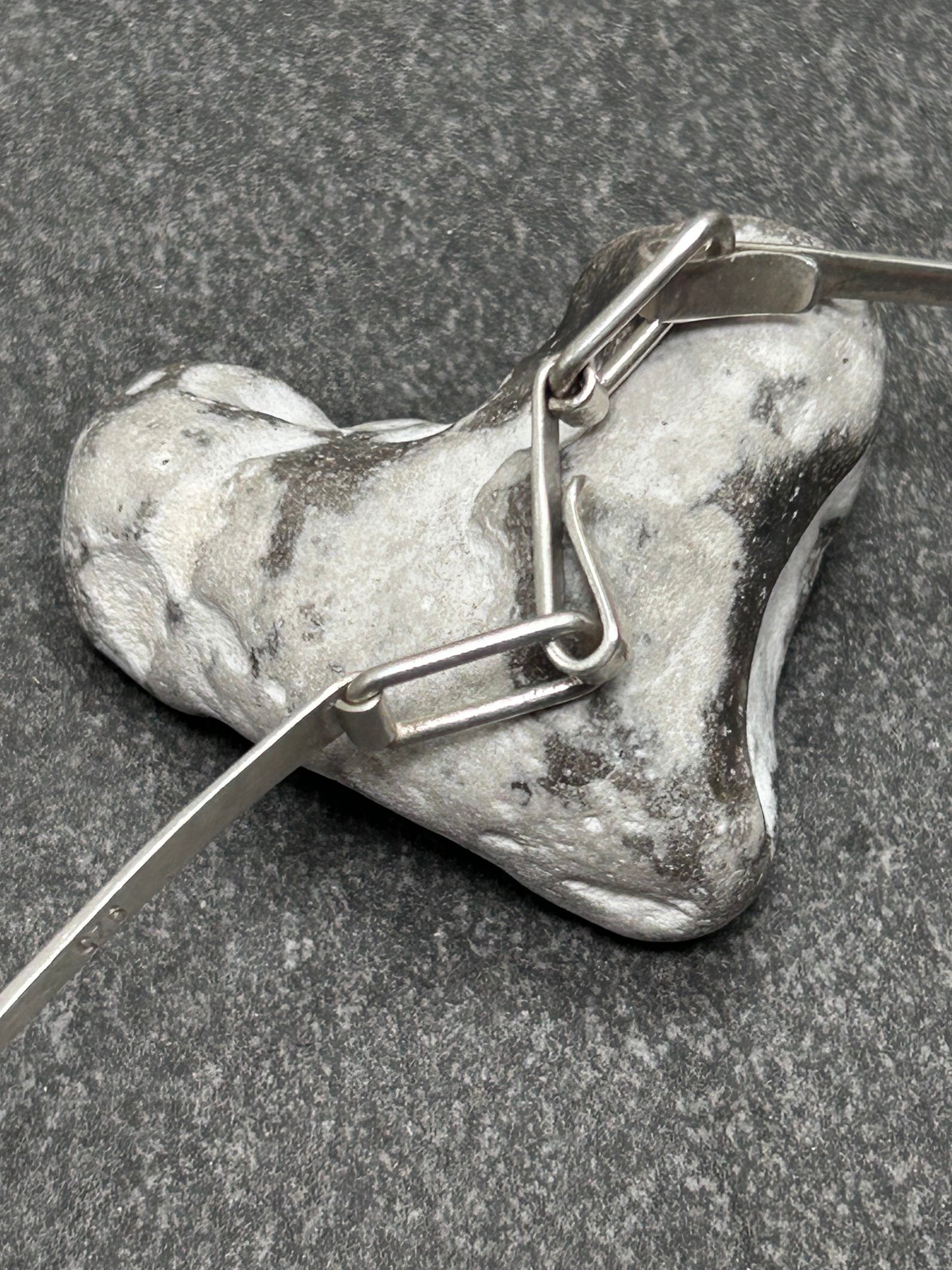 Wonderfully sculptural vintage sterling silver star necklace