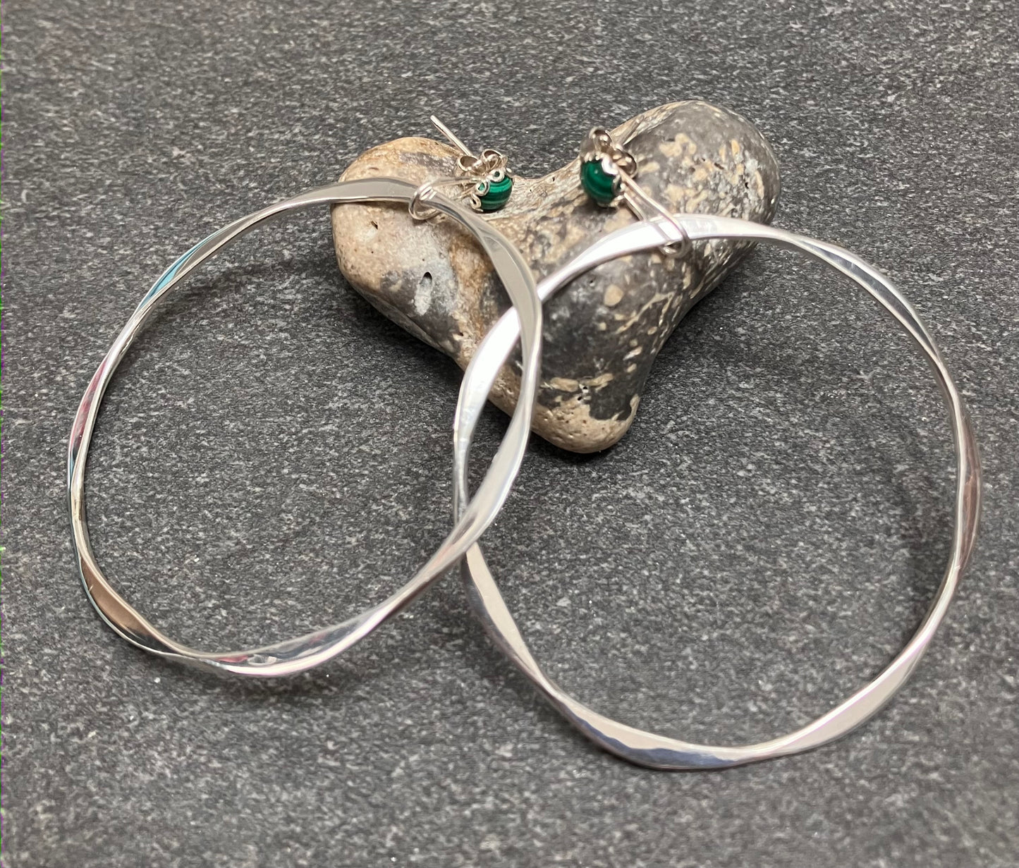 Statement vintage sterling silver hoops!