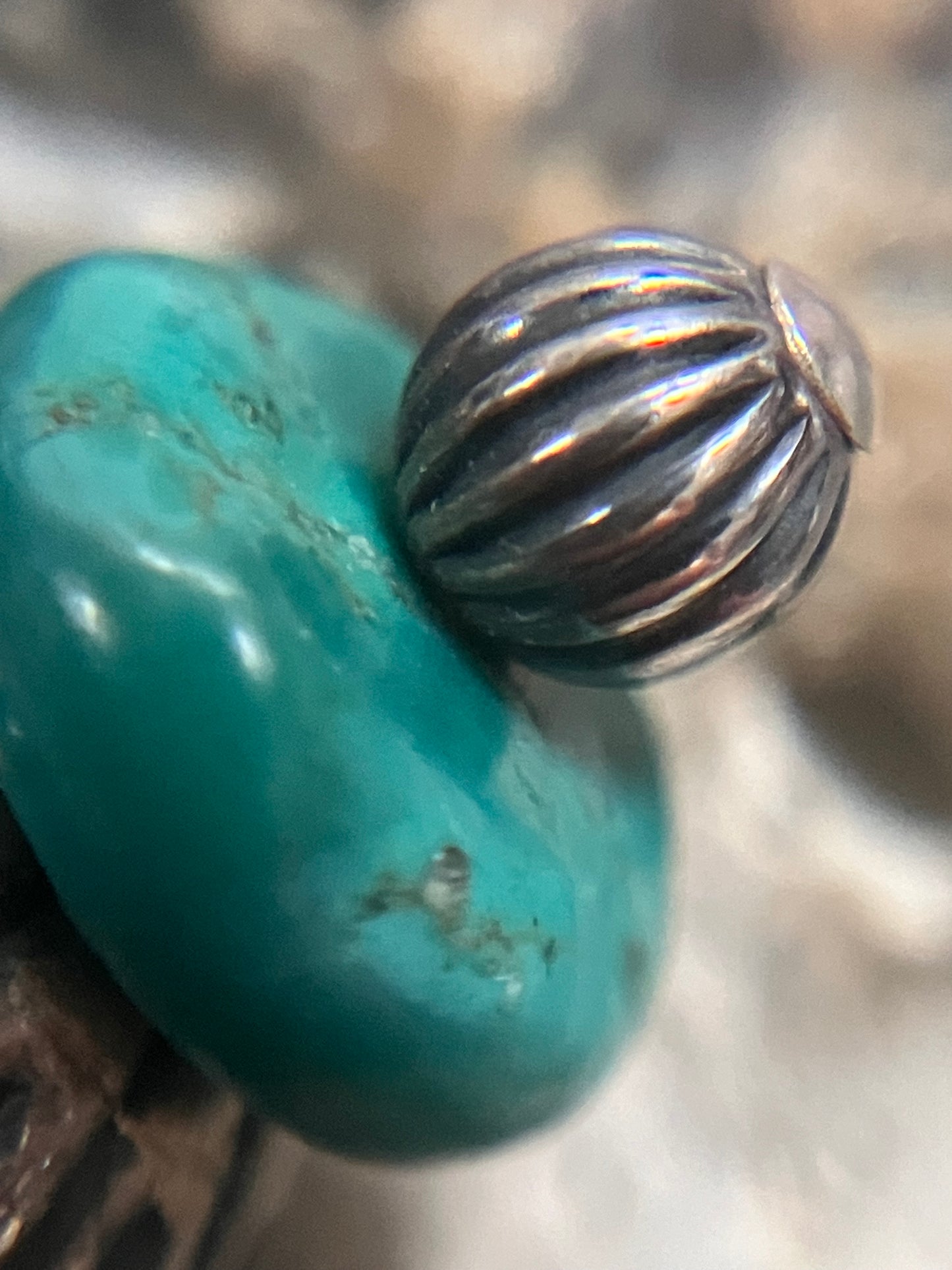 Vintage sterling silver, turquoise, obsidian and mahogany obsidian earrings.