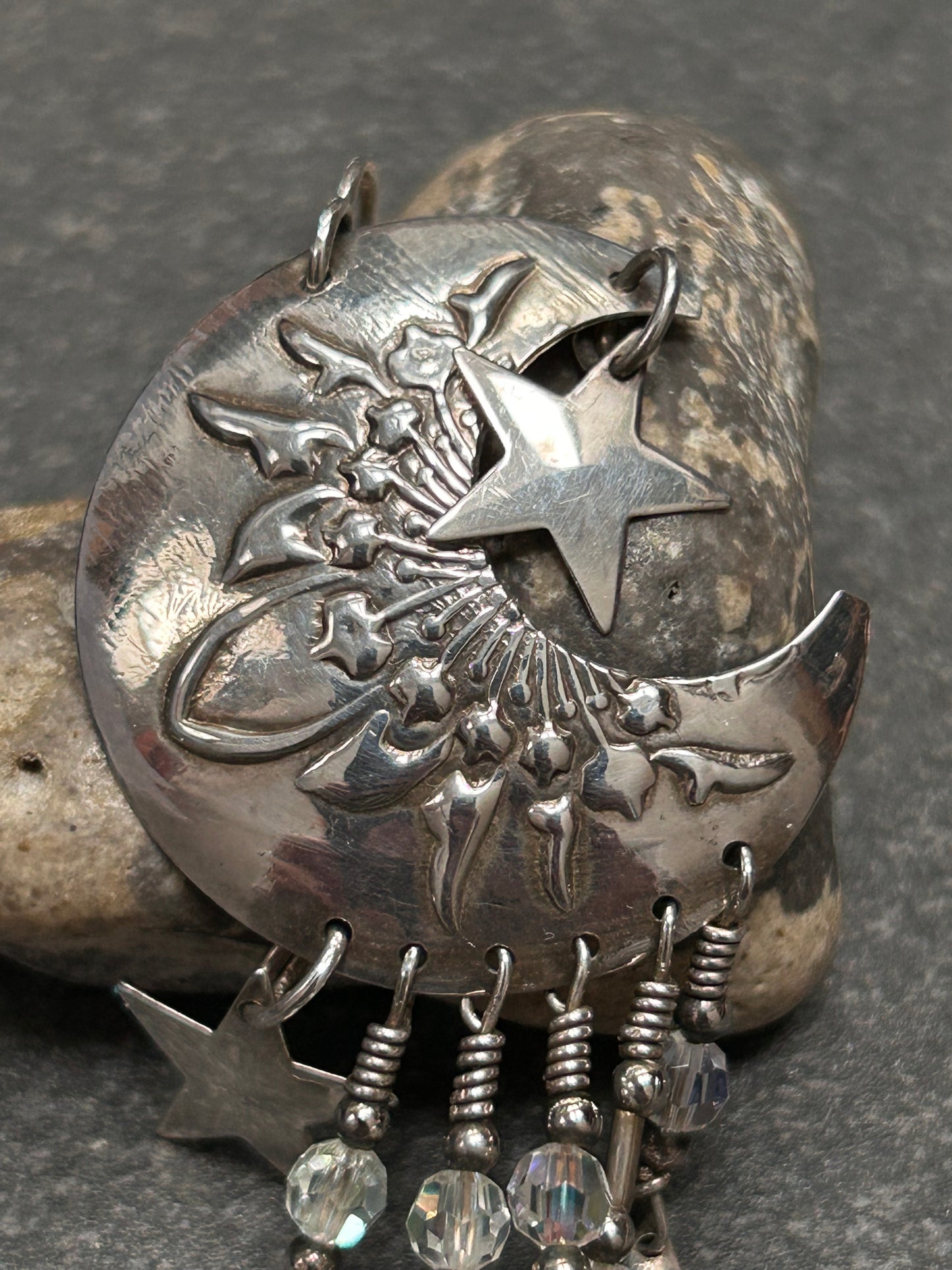 Fantastic Sterling silver Vintage Celestial Earrings by Tabra – Circa 1980s