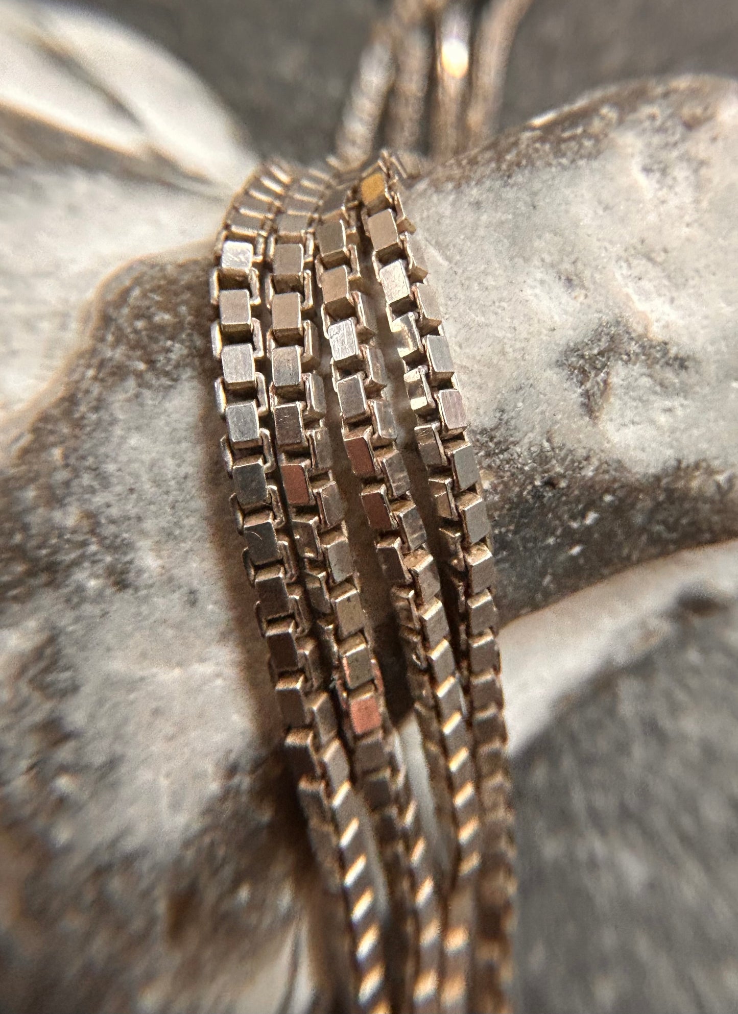 Lovely Vintage Sterling Silver Box Link Chain – 18.25" – 4.5g