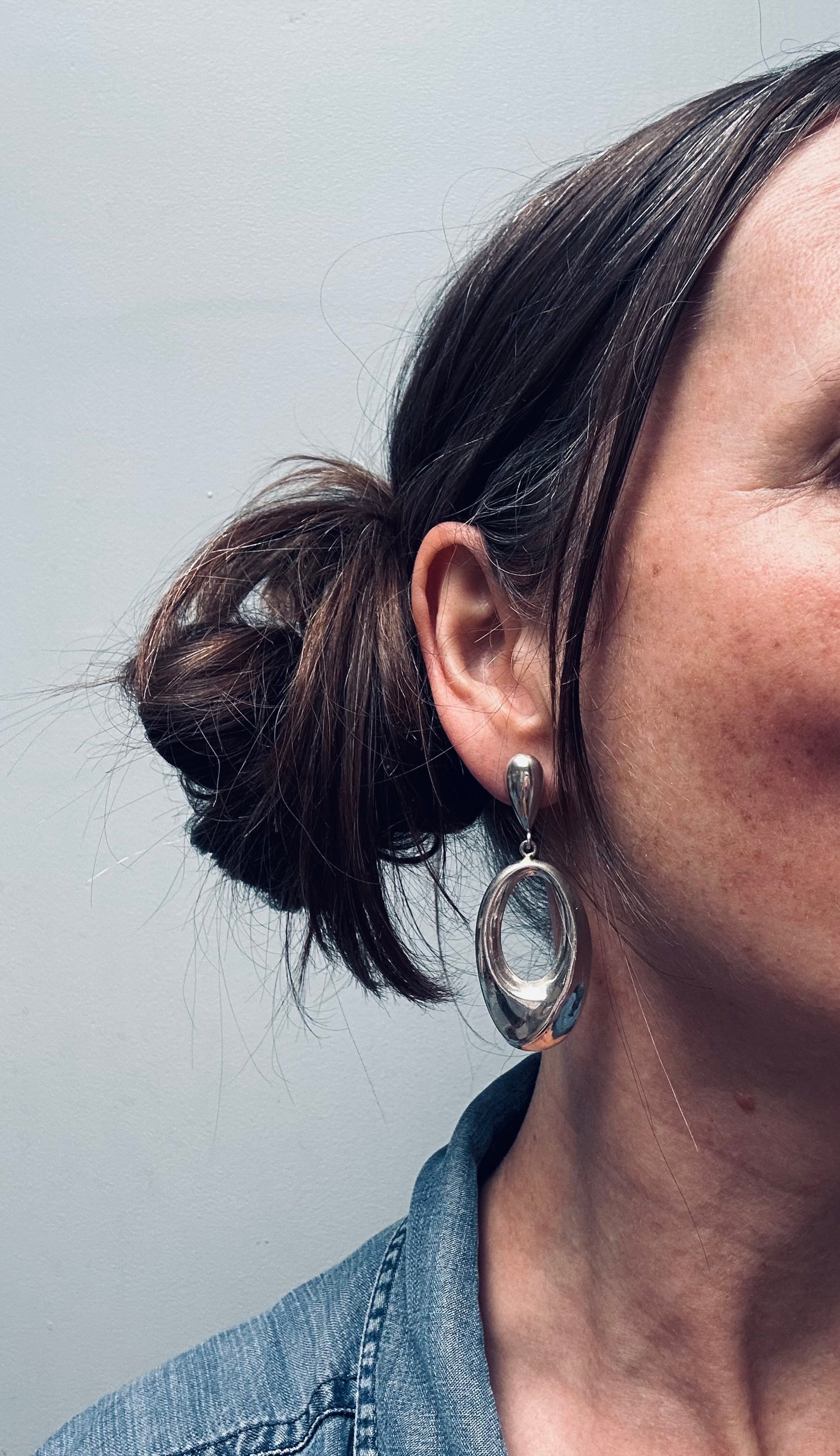 Fantastic Sterling Silver Vintage Statement Earrings
