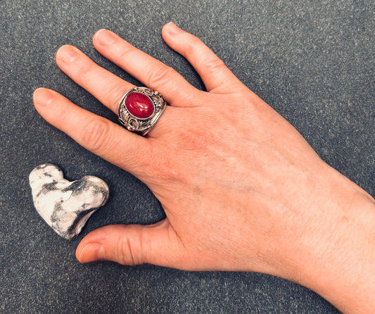 Statement Vintage Rhodochrosite Ring