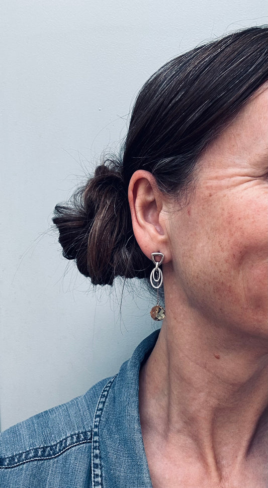 Vintage Sterling Silver Earrings with Autumn Charm