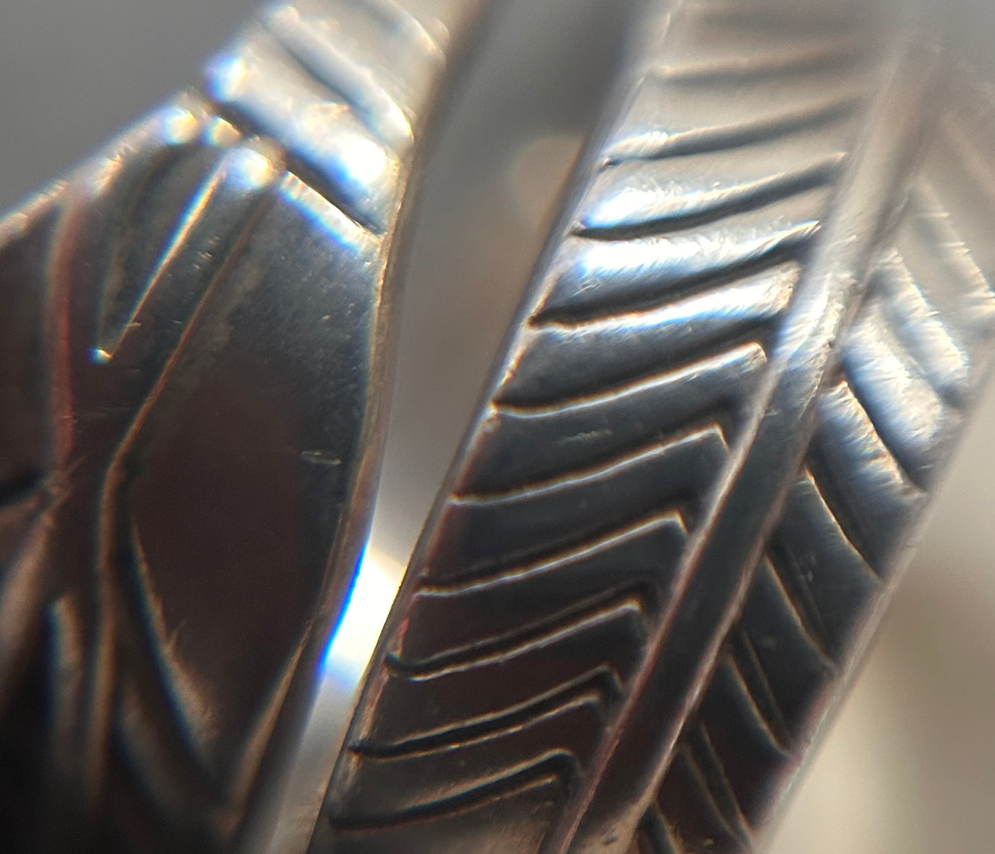 Vintage sterling silver wrap feather ring