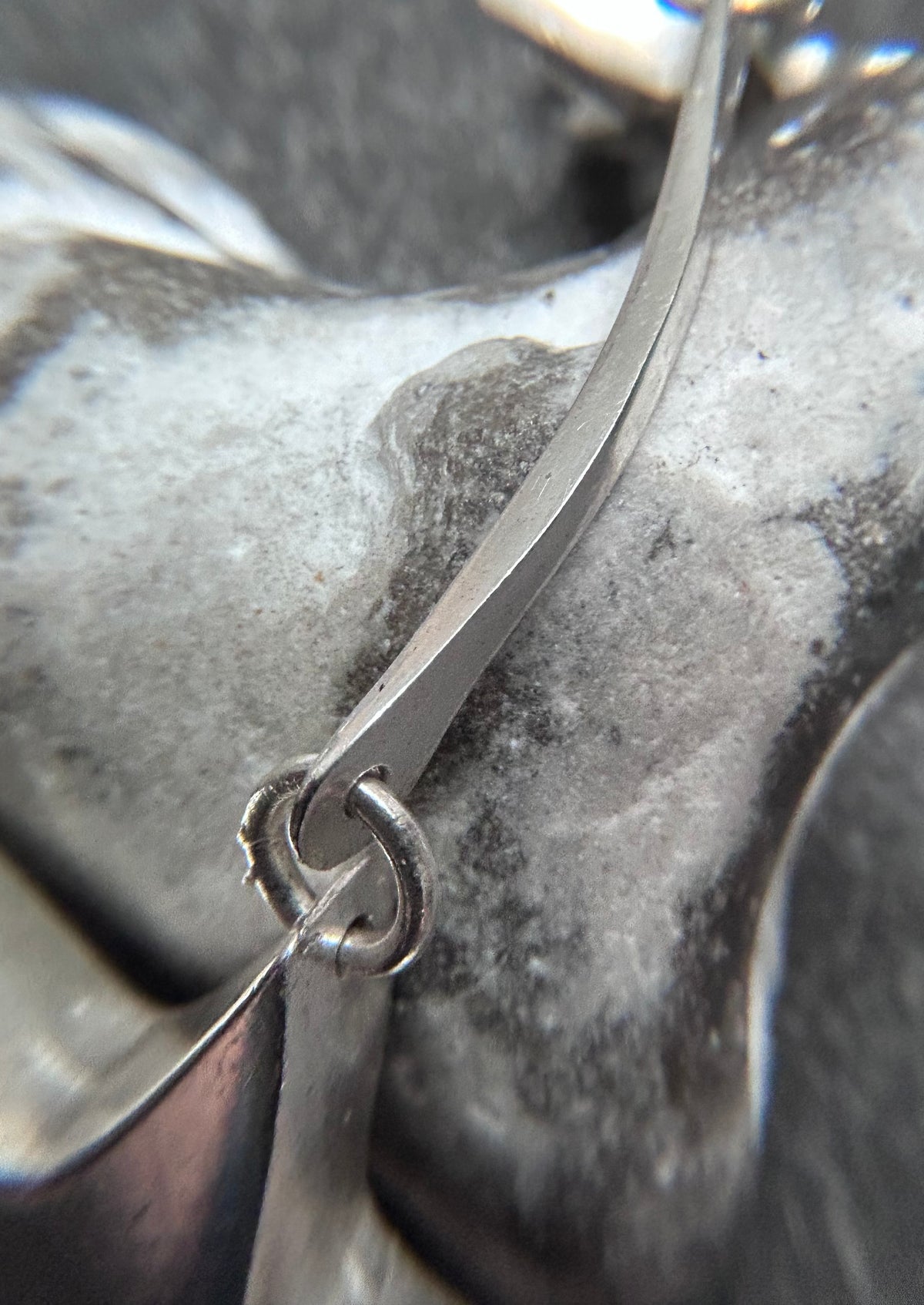 Wonderfully sculptural vintage sterling silver star necklace