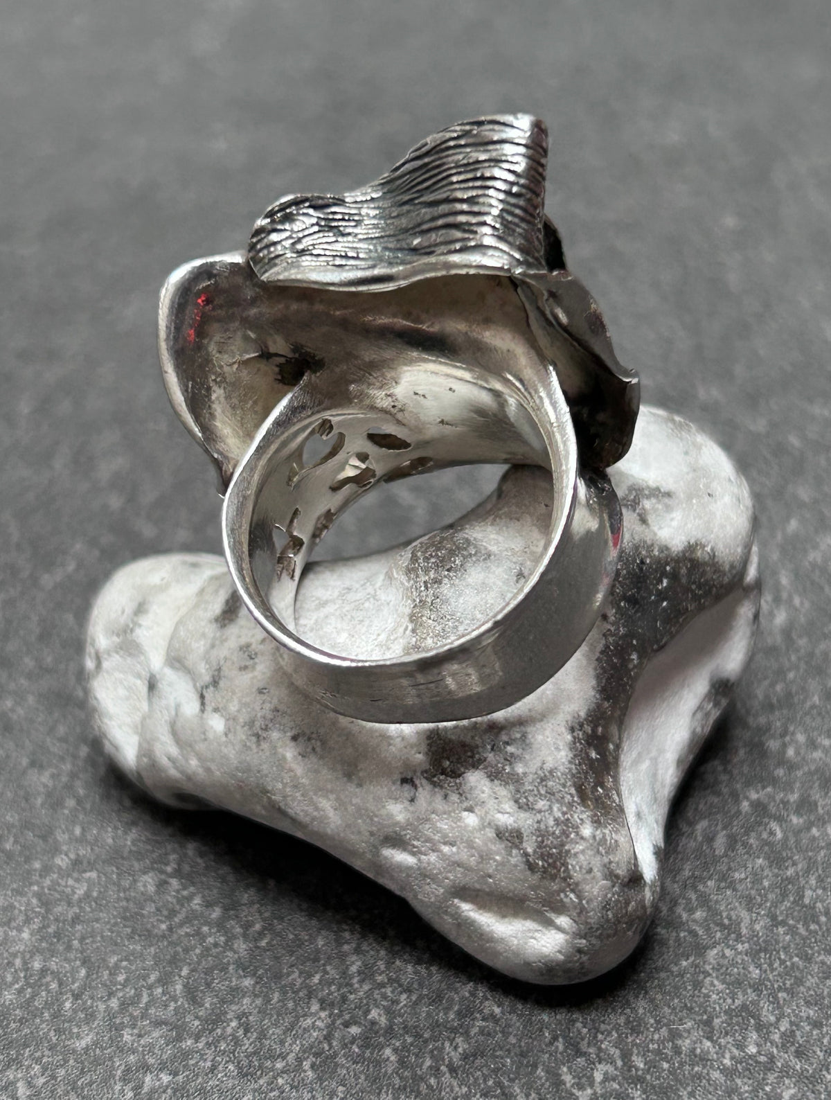 Wonderfully distinctive, sculptural vintage sterling ring.