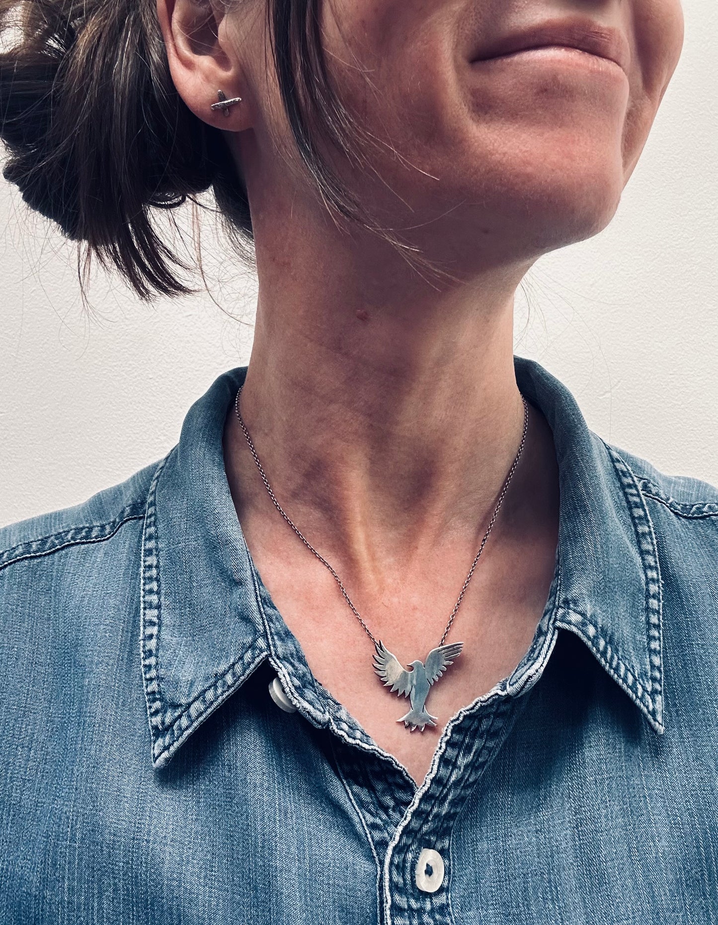 Vintage 1974 Sterling Silver Bird Pendant.