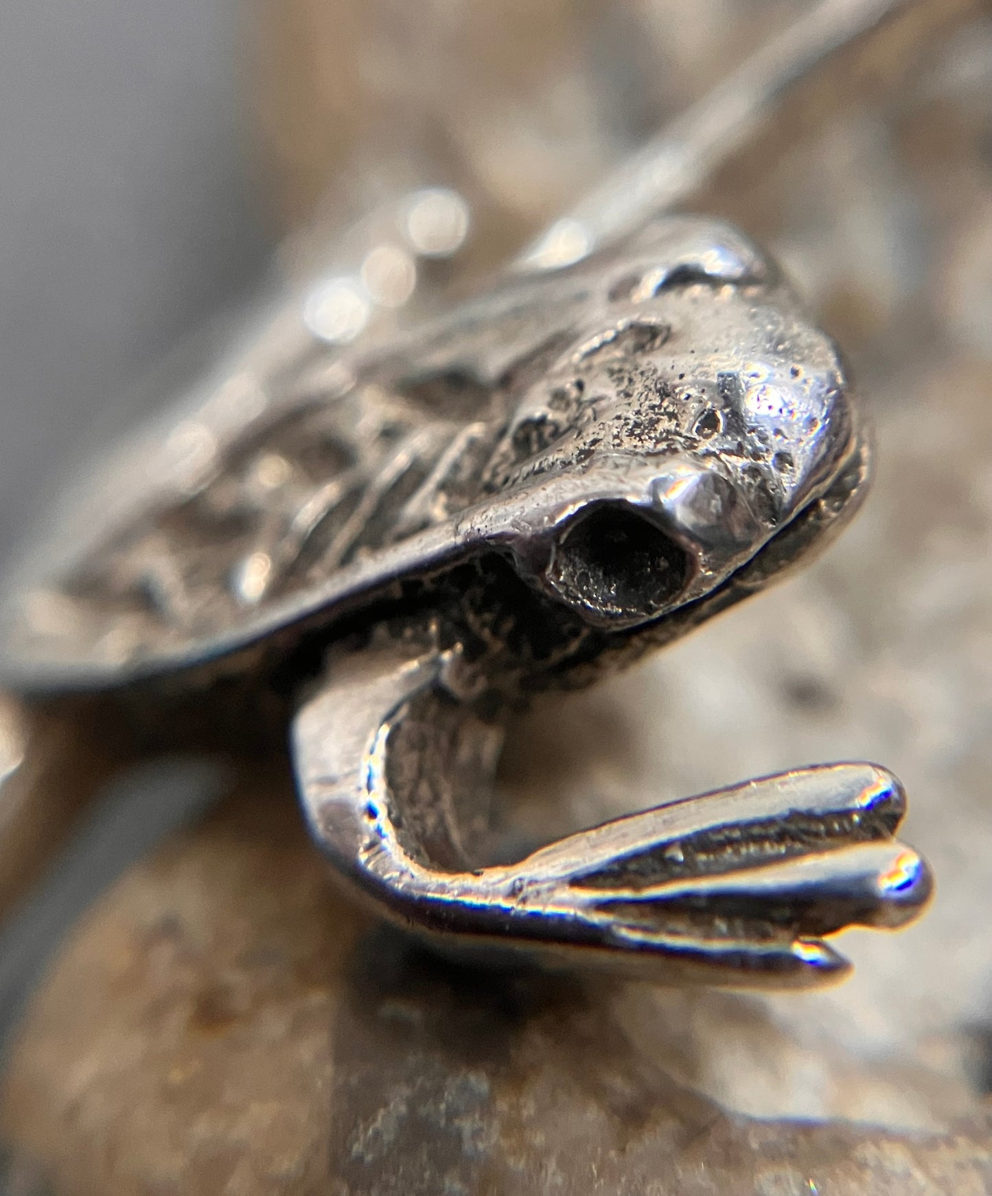 Vintage sterling silver frog earrings.