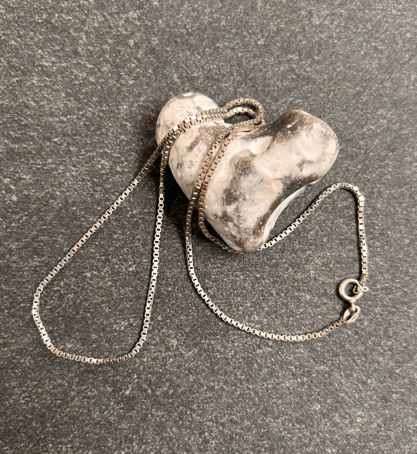 Lovely Vintage Sterling Silver Box Link Chain – 18.25" – 4.5g