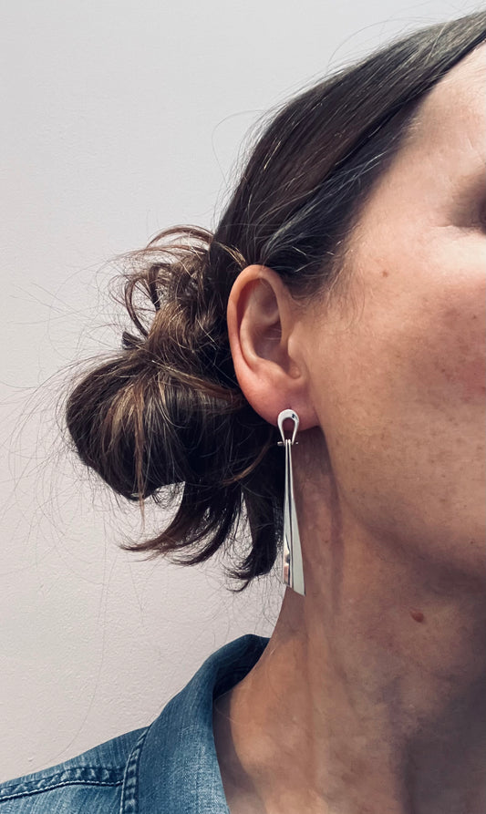Elegant vintage sterling silver earrings