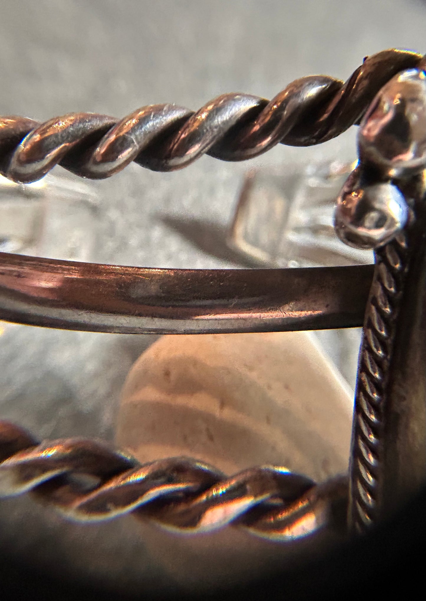 Spectacular Vintage Mexican Sterling Silver Warrior Bangle