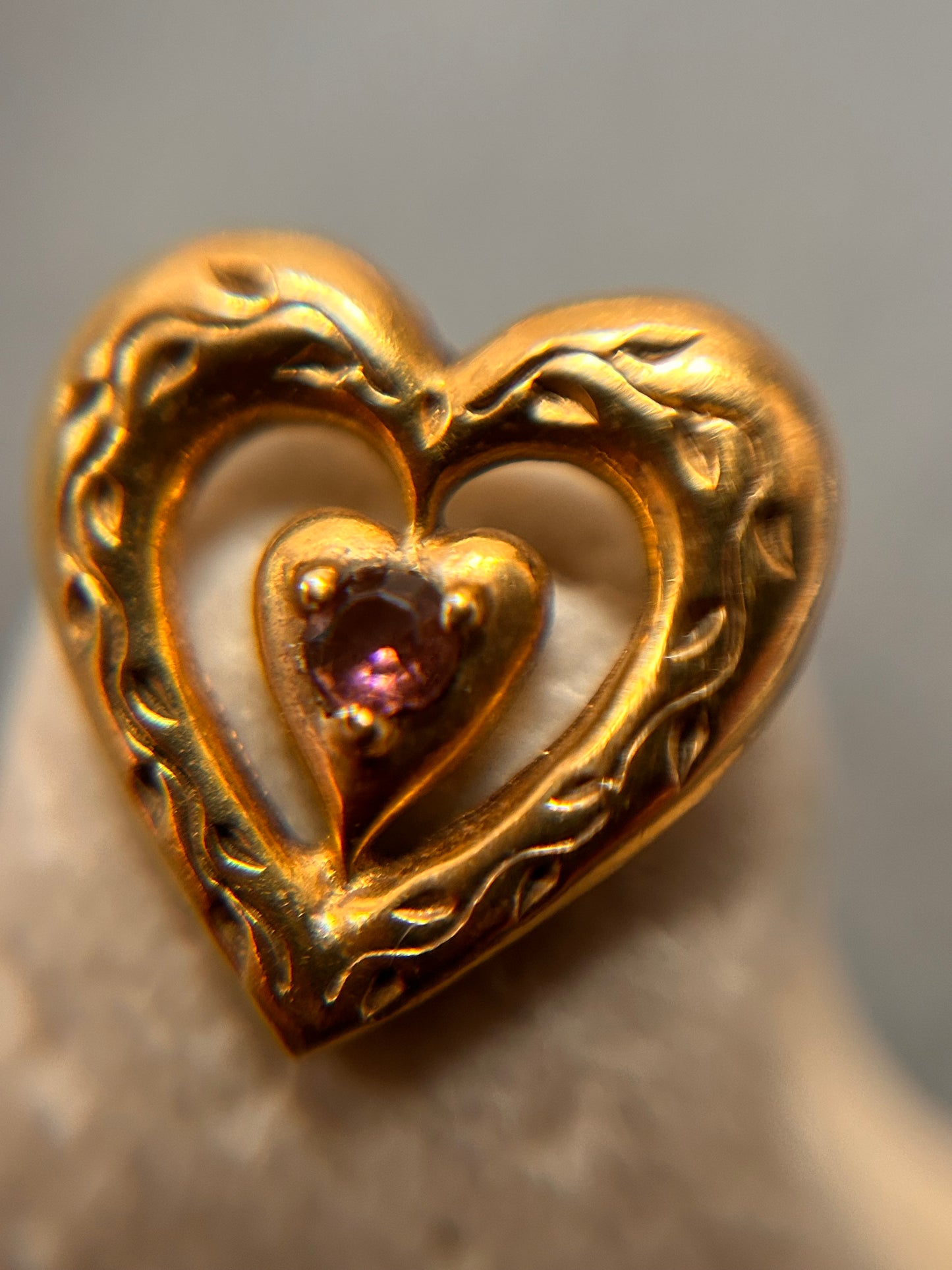 Beautiful vintage sterling silver with warm gold vermeil finish slider hearts - £35 each