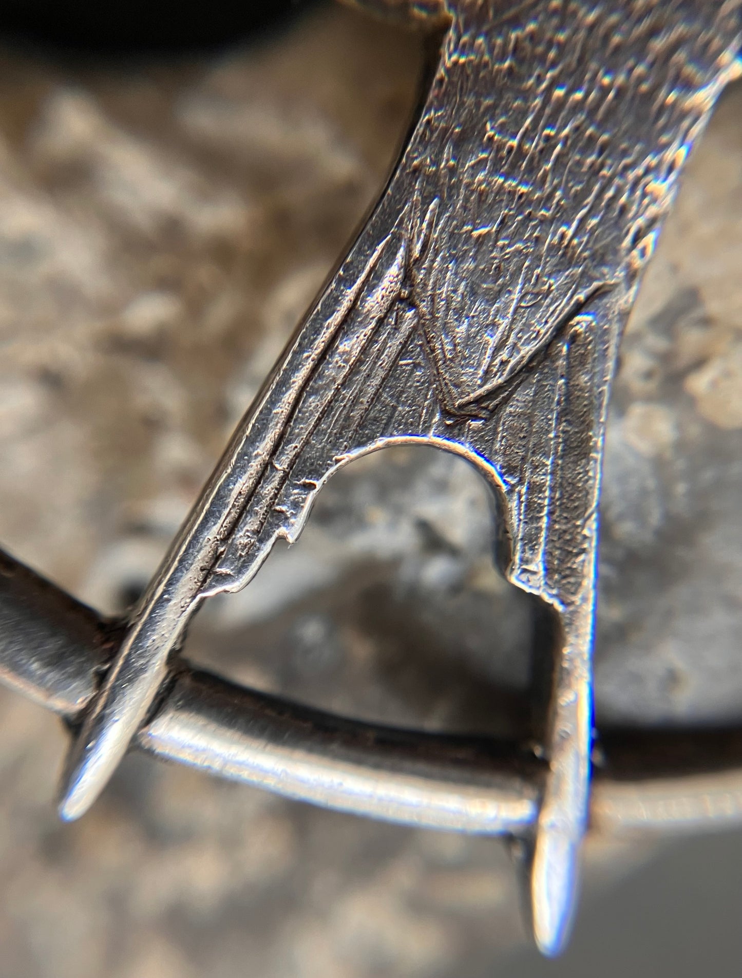 Vintage sterling silver Shetland pendant depicting an Arctic Tern in flight. 1973-4