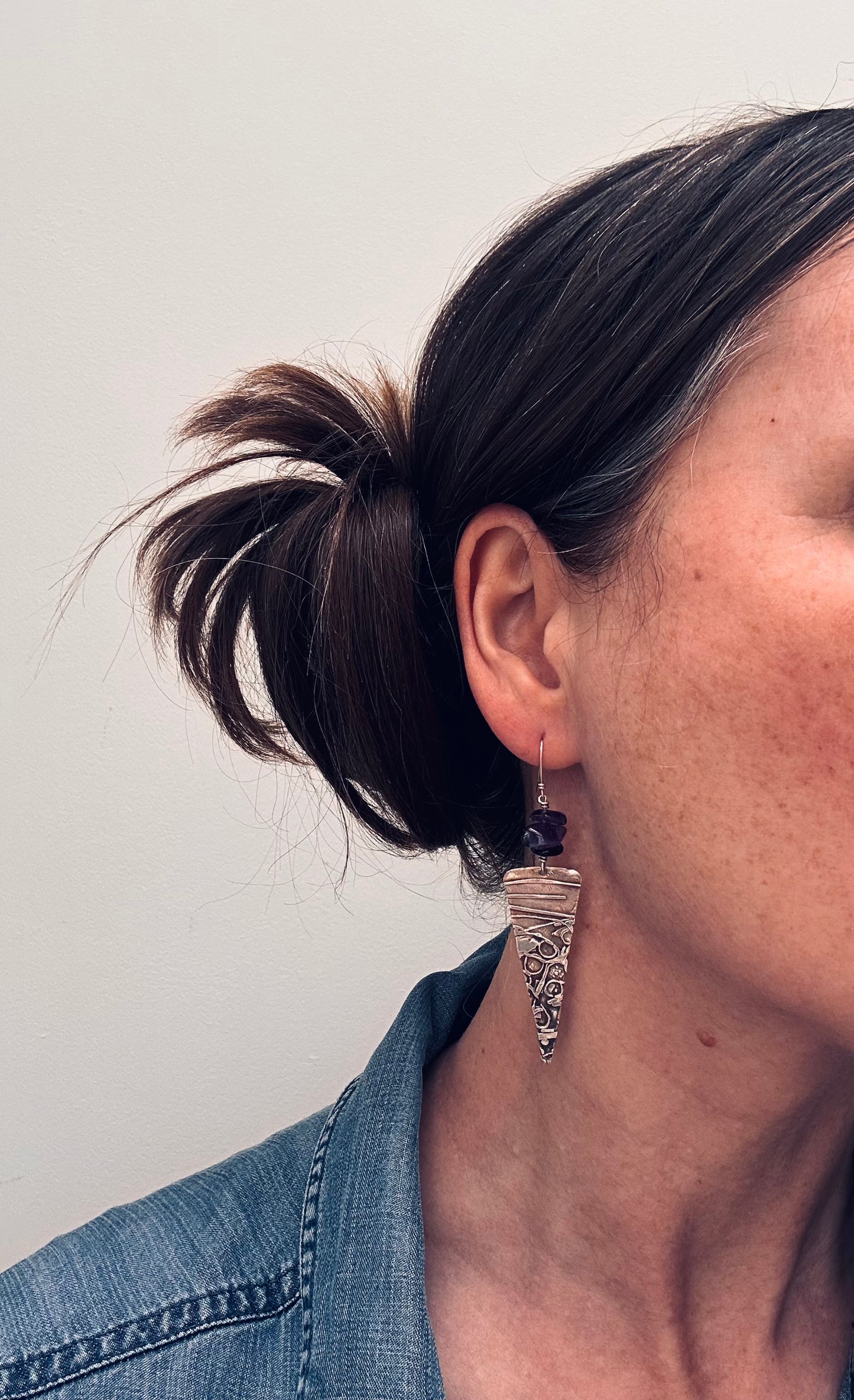 Absolutely unique and beautifully crafted vintage sterling silver artisan earrings