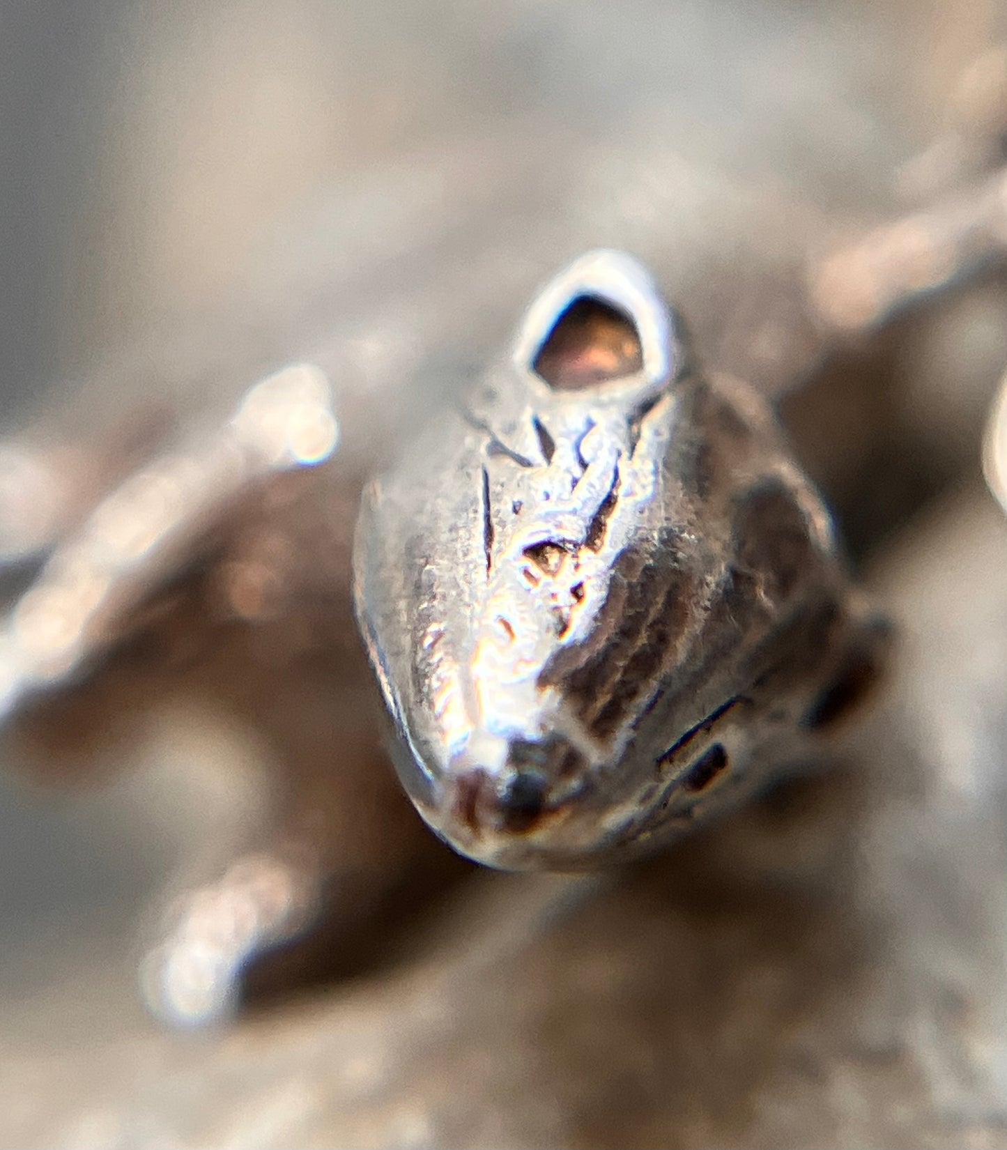 Totally adorable vintage sterling silver 3D badger earrings.