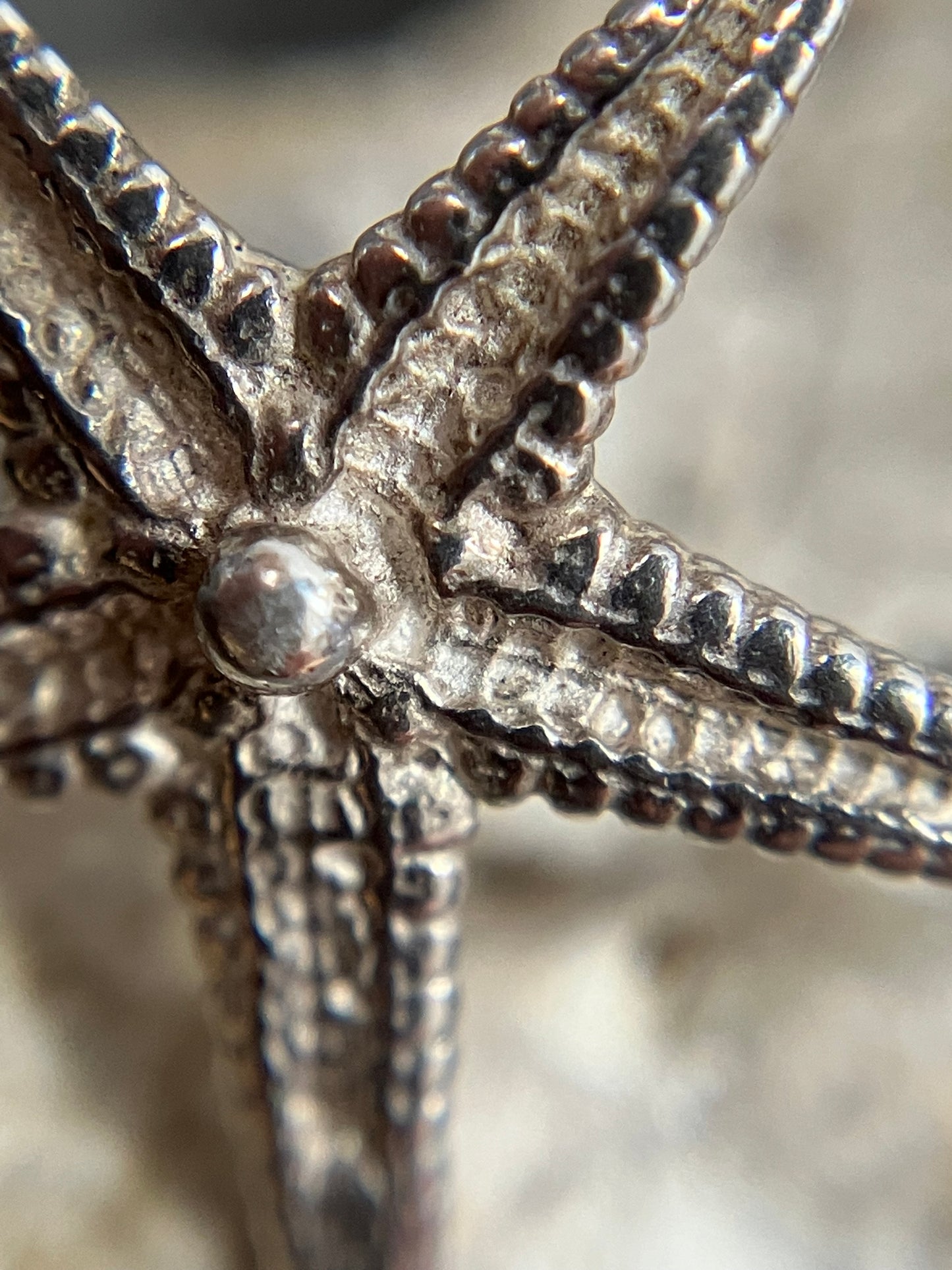 Stunning artisan handmade vintage sterling silver starfish earrings. 2000