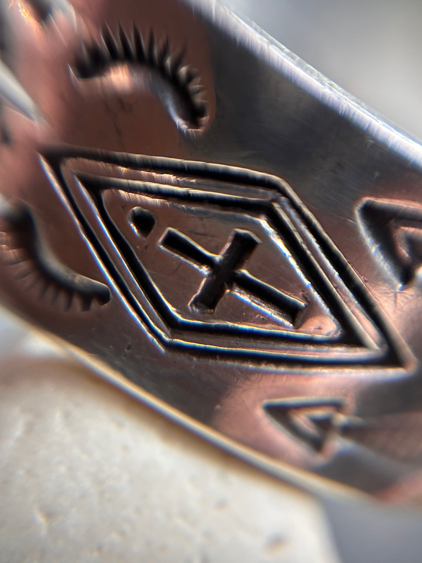 Native American vintage sterling silver bracelet is crafted from a beautifully shaped bar.