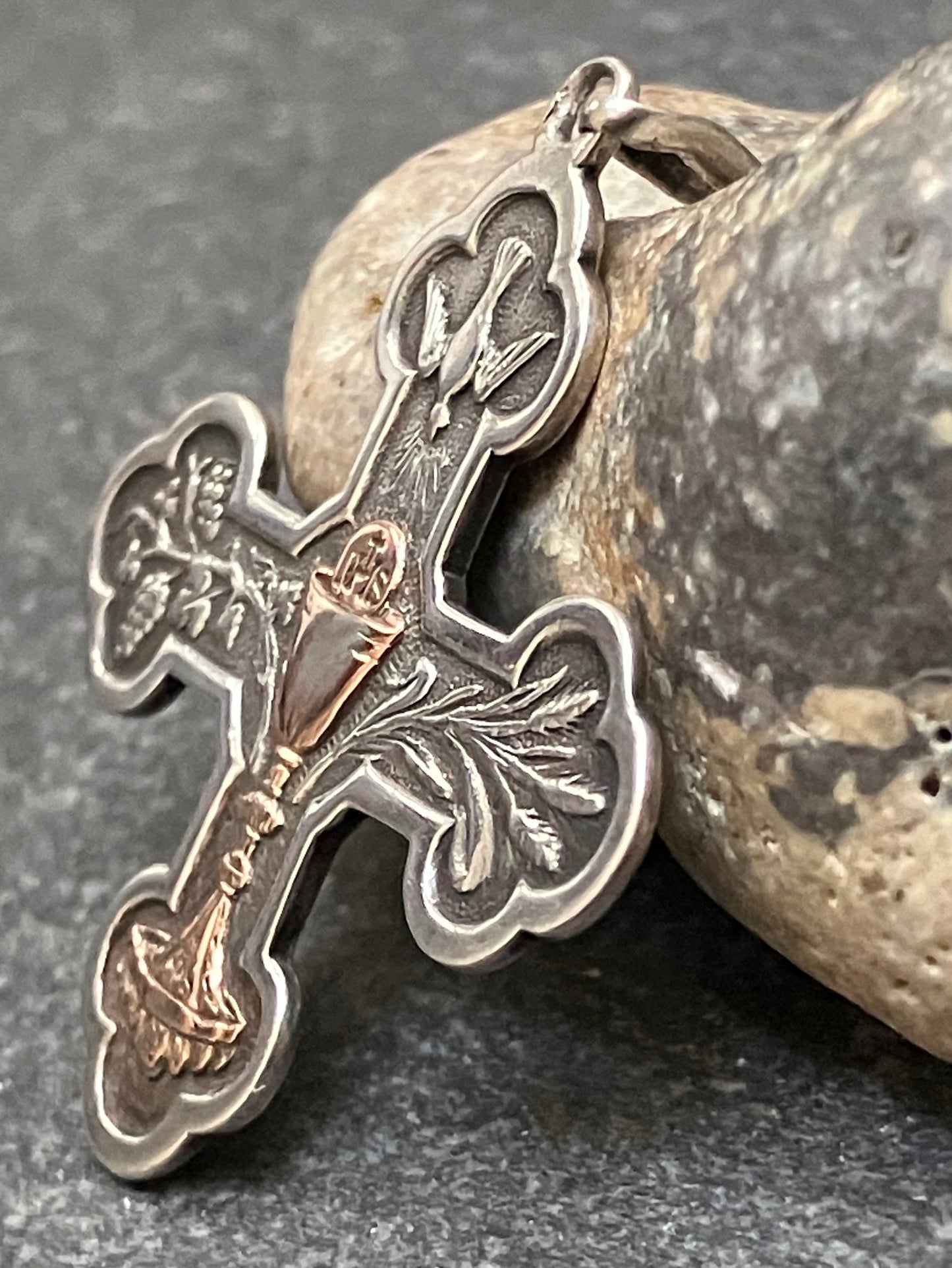 Vintage sterling silver cross dated 1886!