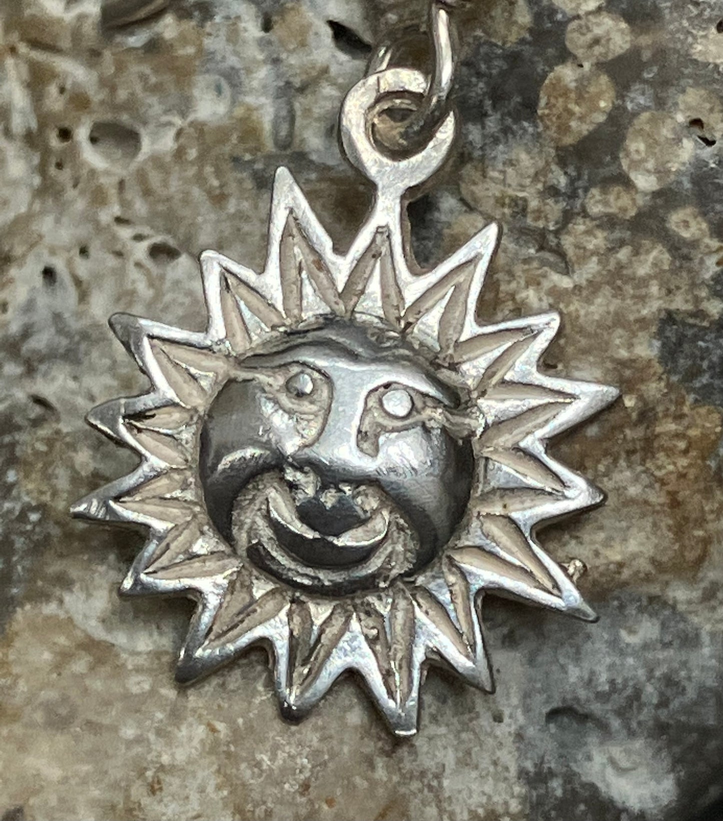 Vintage sterling silver sun earrings.