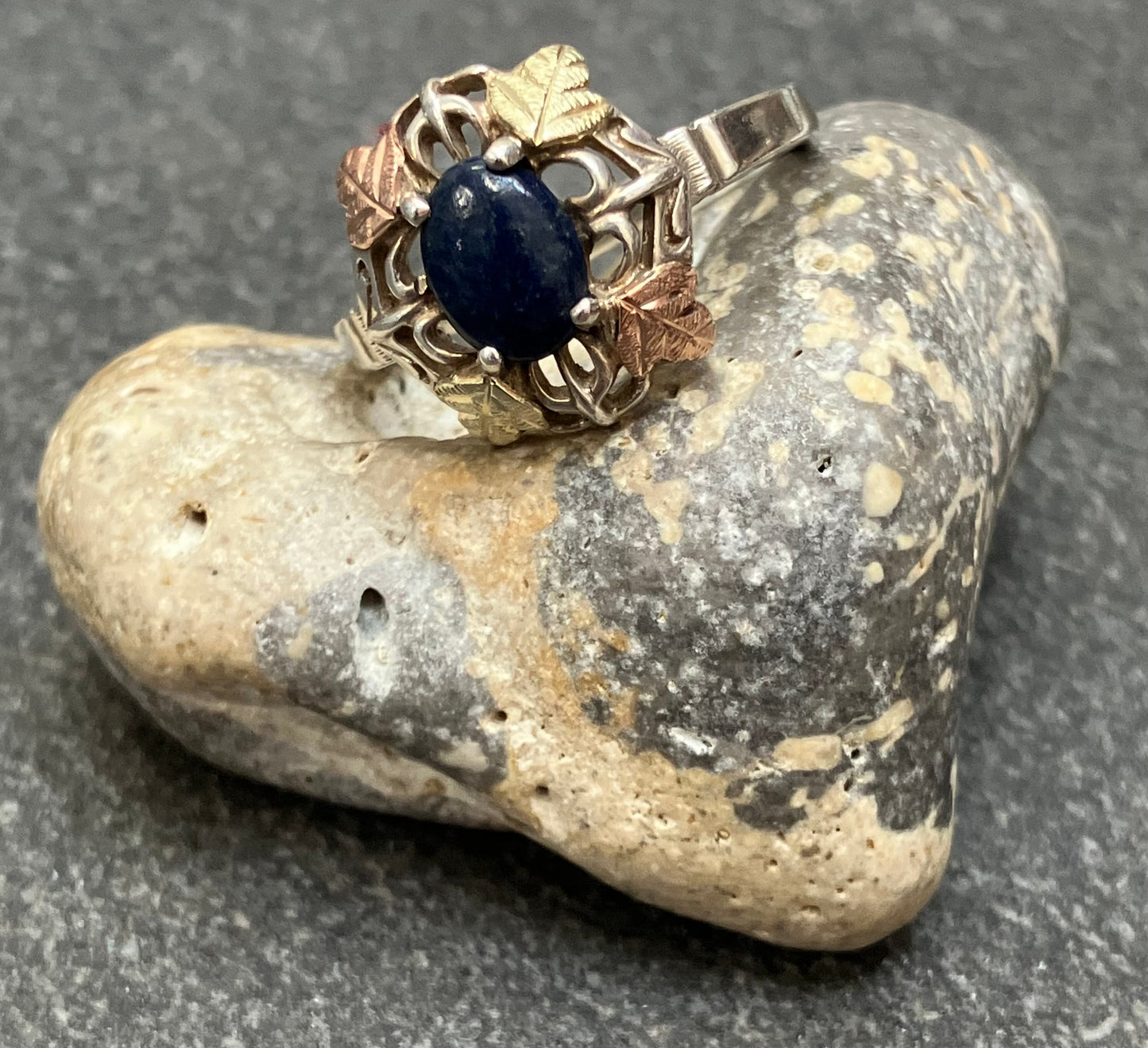 Vintage Coleman & Co Black Hills sterling silver, 12K Yellow & Rose Gold ring.