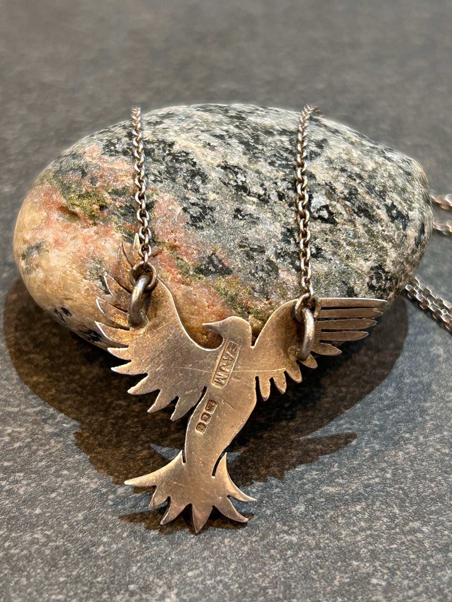 Vintage 1974 Sterling Silver Bird Pendant.