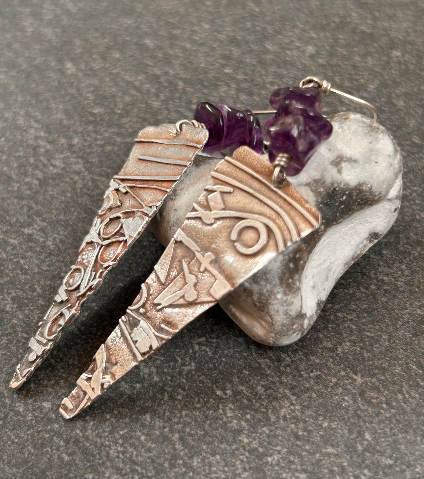 Absolutely unique and beautifully crafted vintage sterling silver artisan earrings