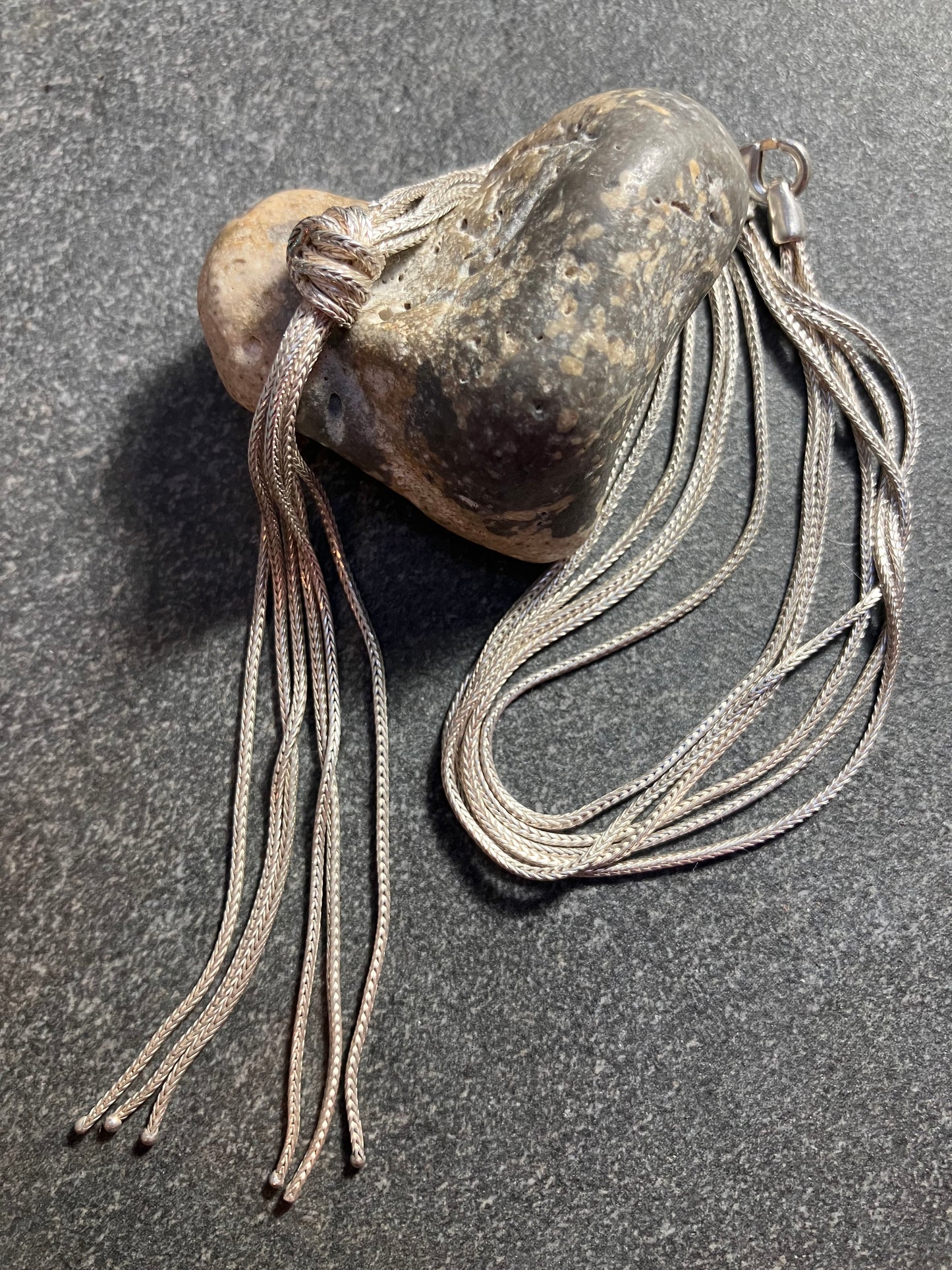 Truly elegant vintage sterling silver knot necklace.