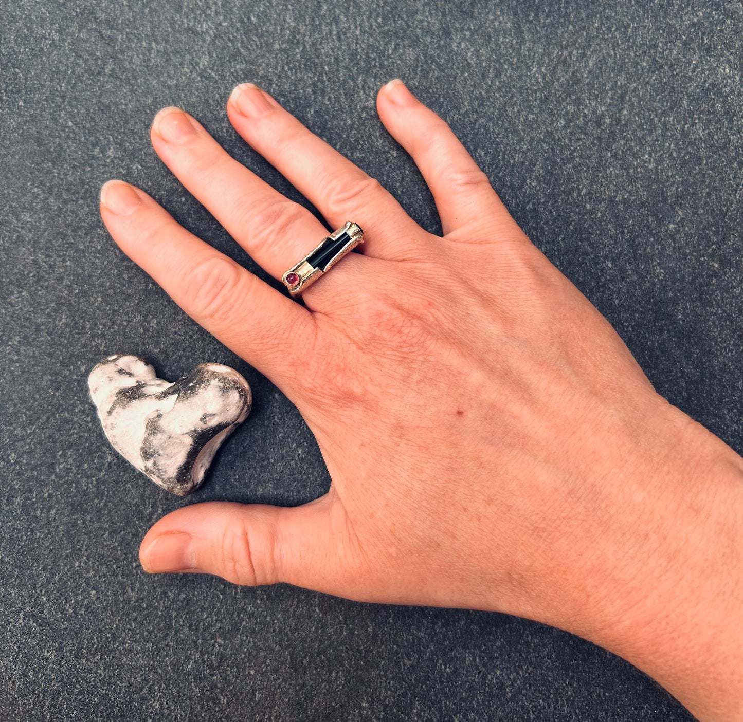 An absolutely exceptional vintage artisan sterling silver ring
