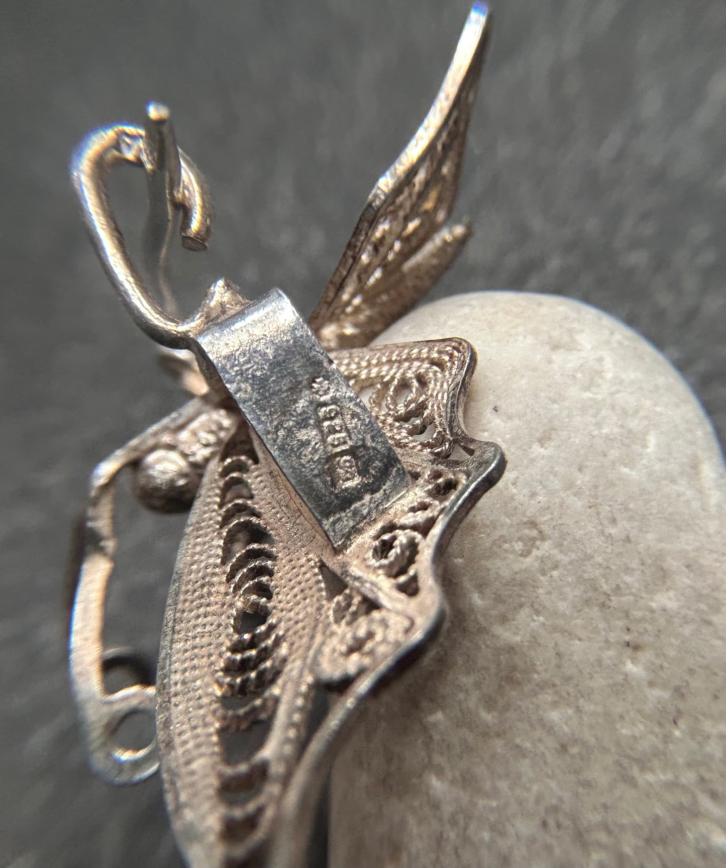 🦋 Vintage Sterling Silver Filigree Butterfly Brooch 🦋