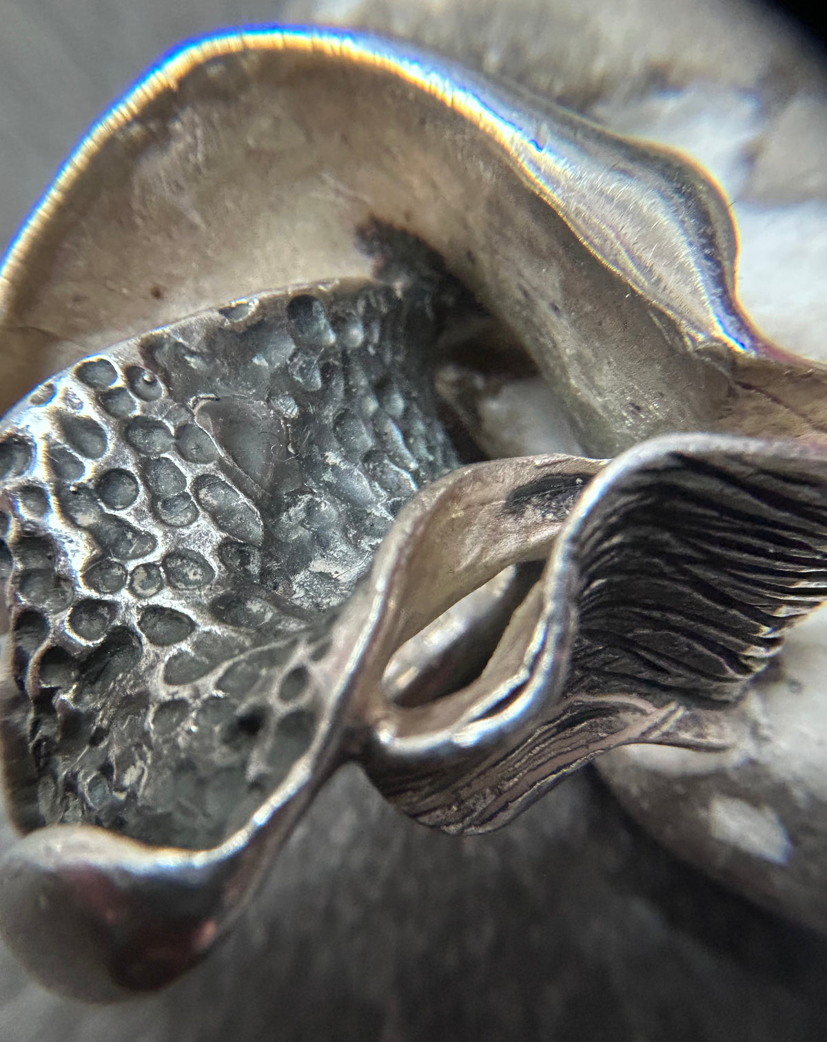 Wonderfully distinctive, sculptural vintage sterling ring.