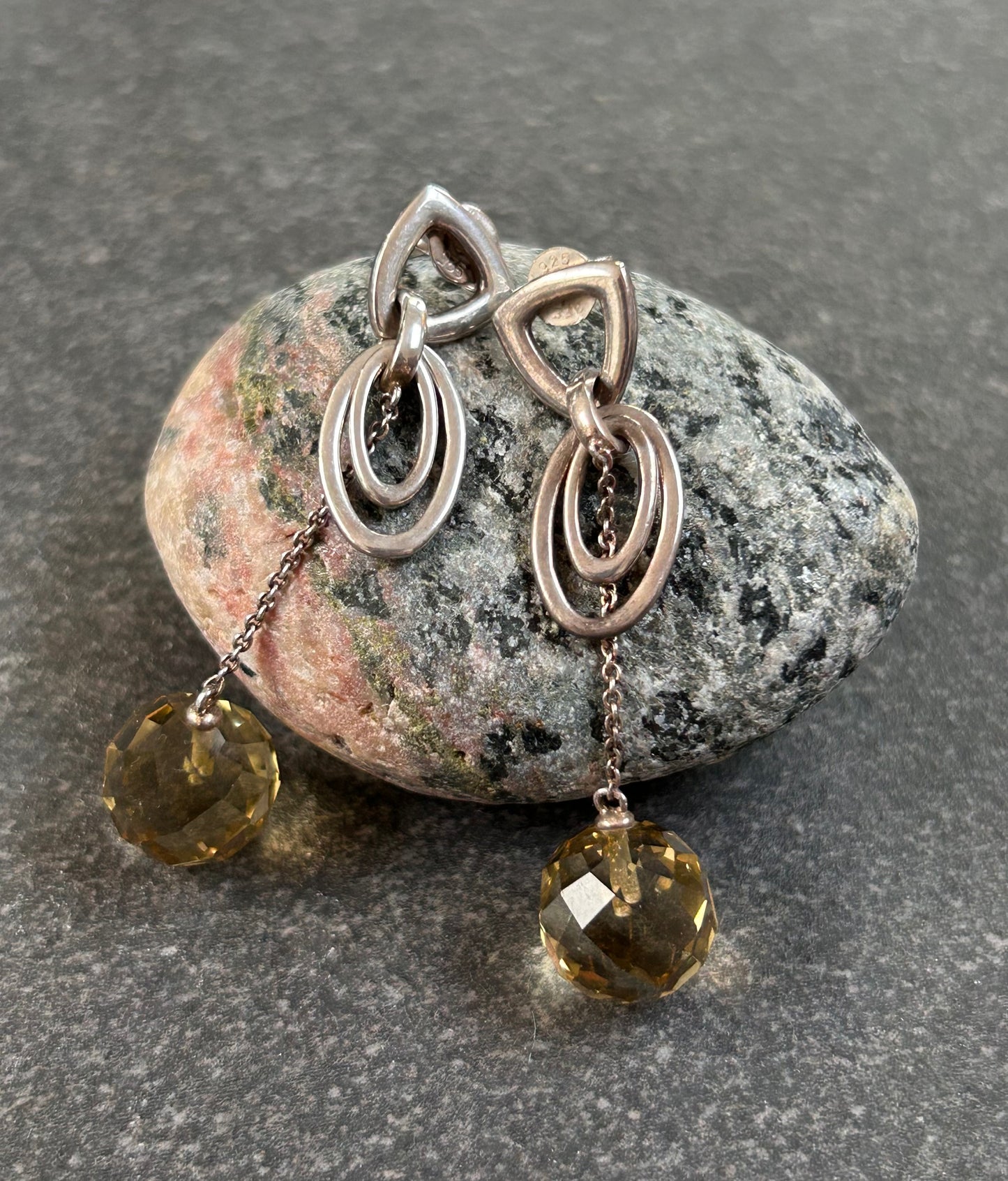 Vintage Sterling Silver Earrings with Autumn Charm