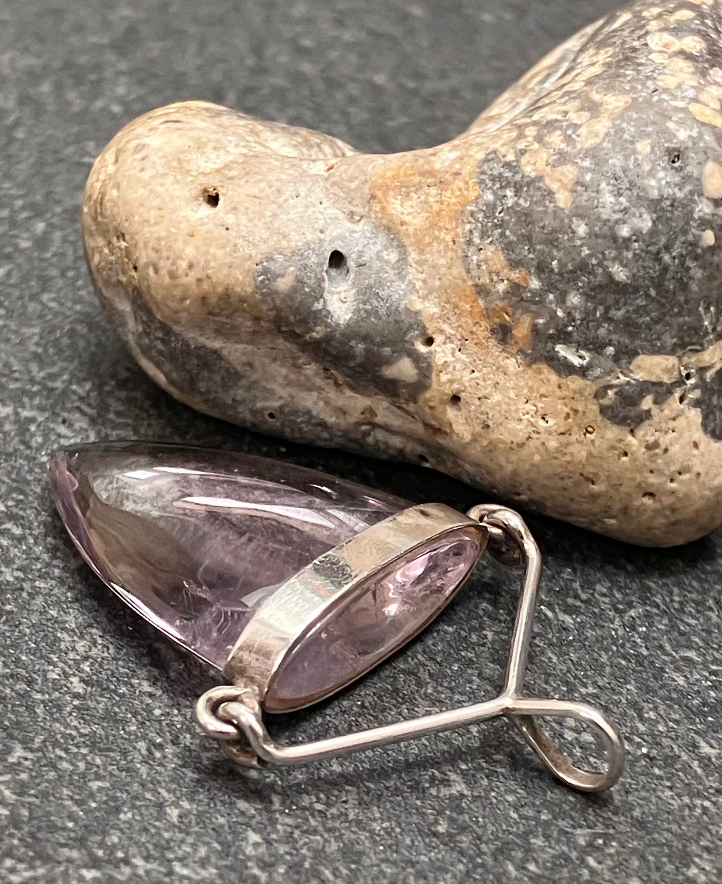 Vintage sterling silver and amethyst pendant.