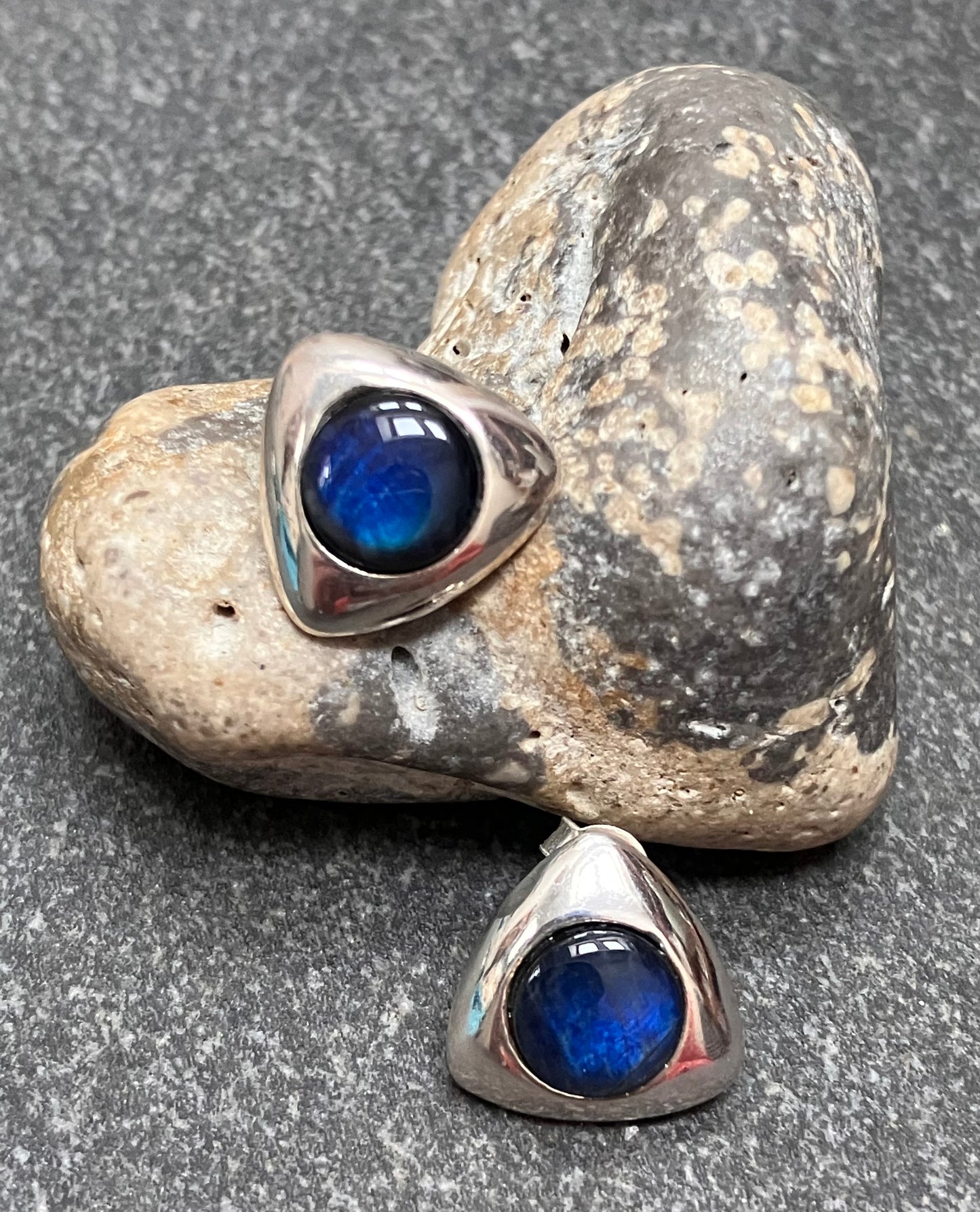 Vintage sterling silver and Labradorite studs.