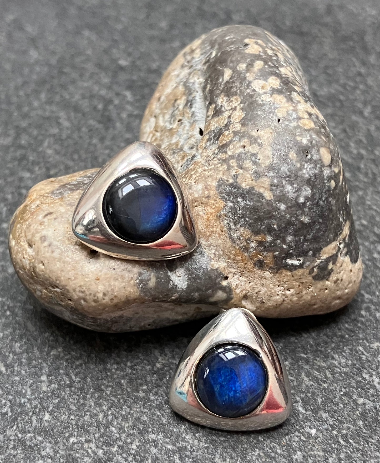 Vintage sterling silver and Labradorite studs.