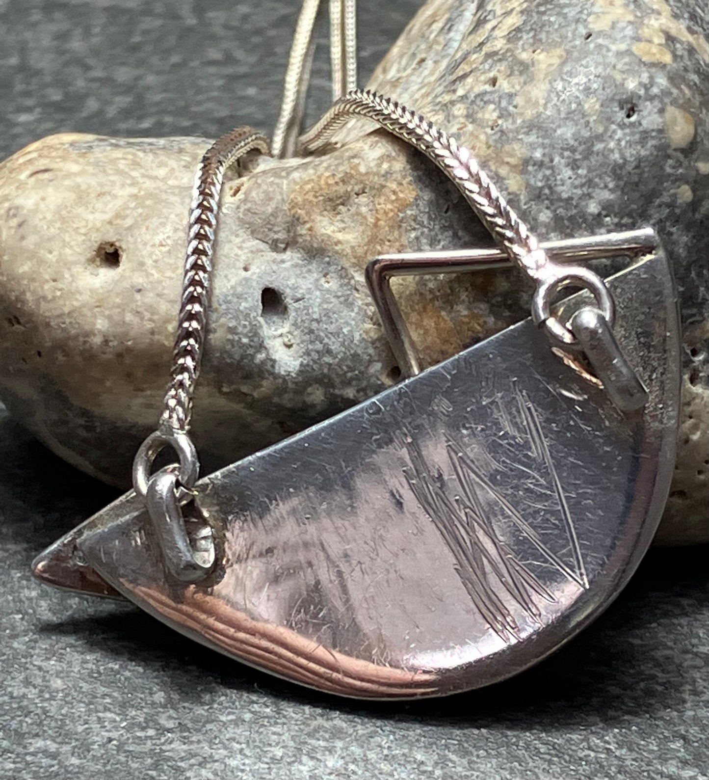 Superb artisan vintage sterling silver necklace. I love the shape and detail on this piece.