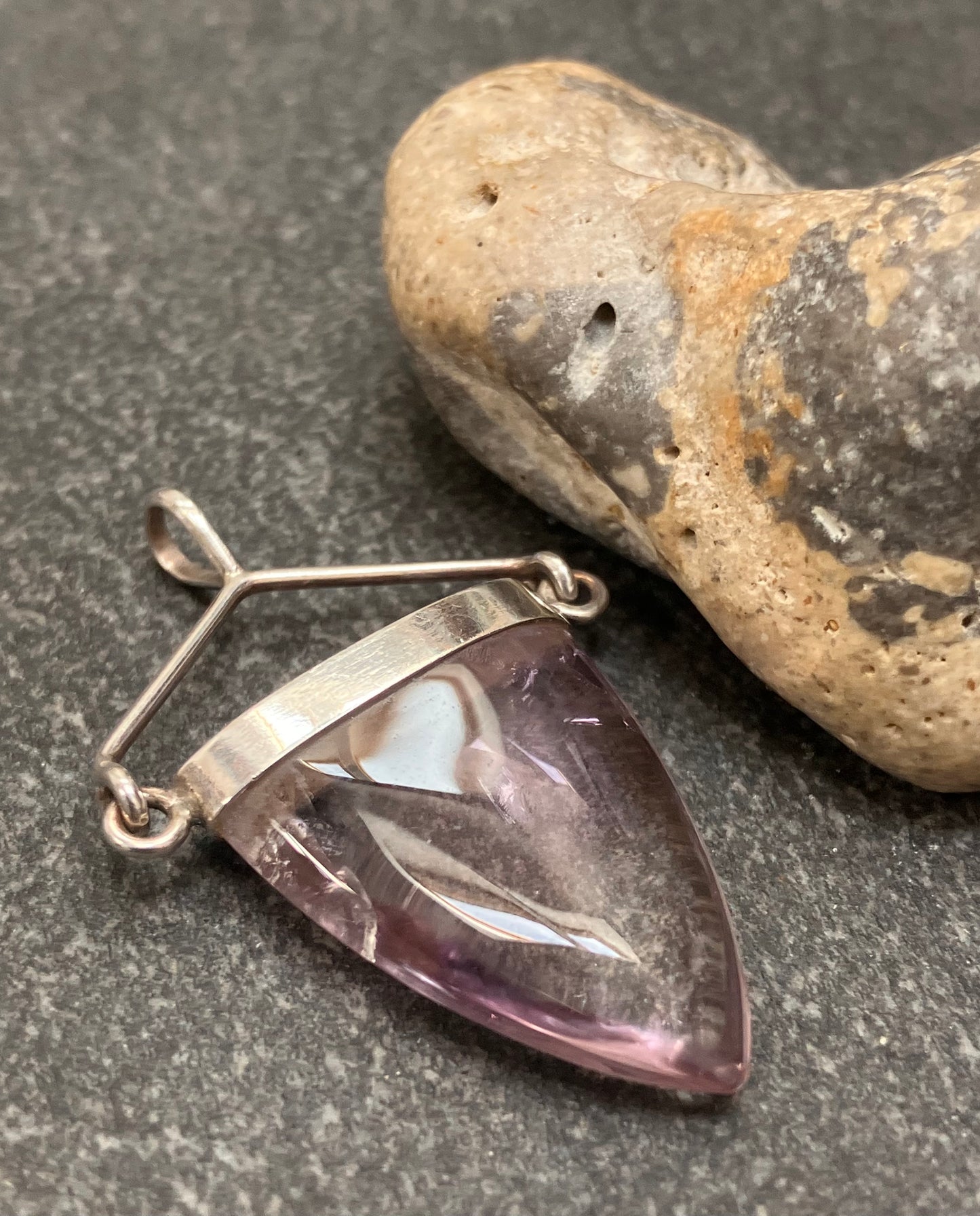 Vintage sterling silver and amethyst pendant.