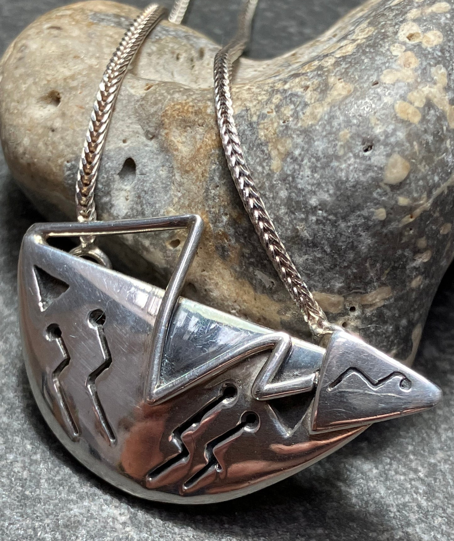 Superb artisan vintage sterling silver necklace. I love the shape and detail on this piece.