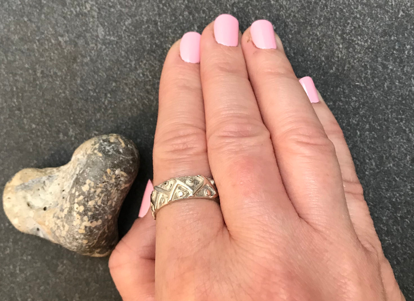 Vintage sterling silver handmade artisan ring.