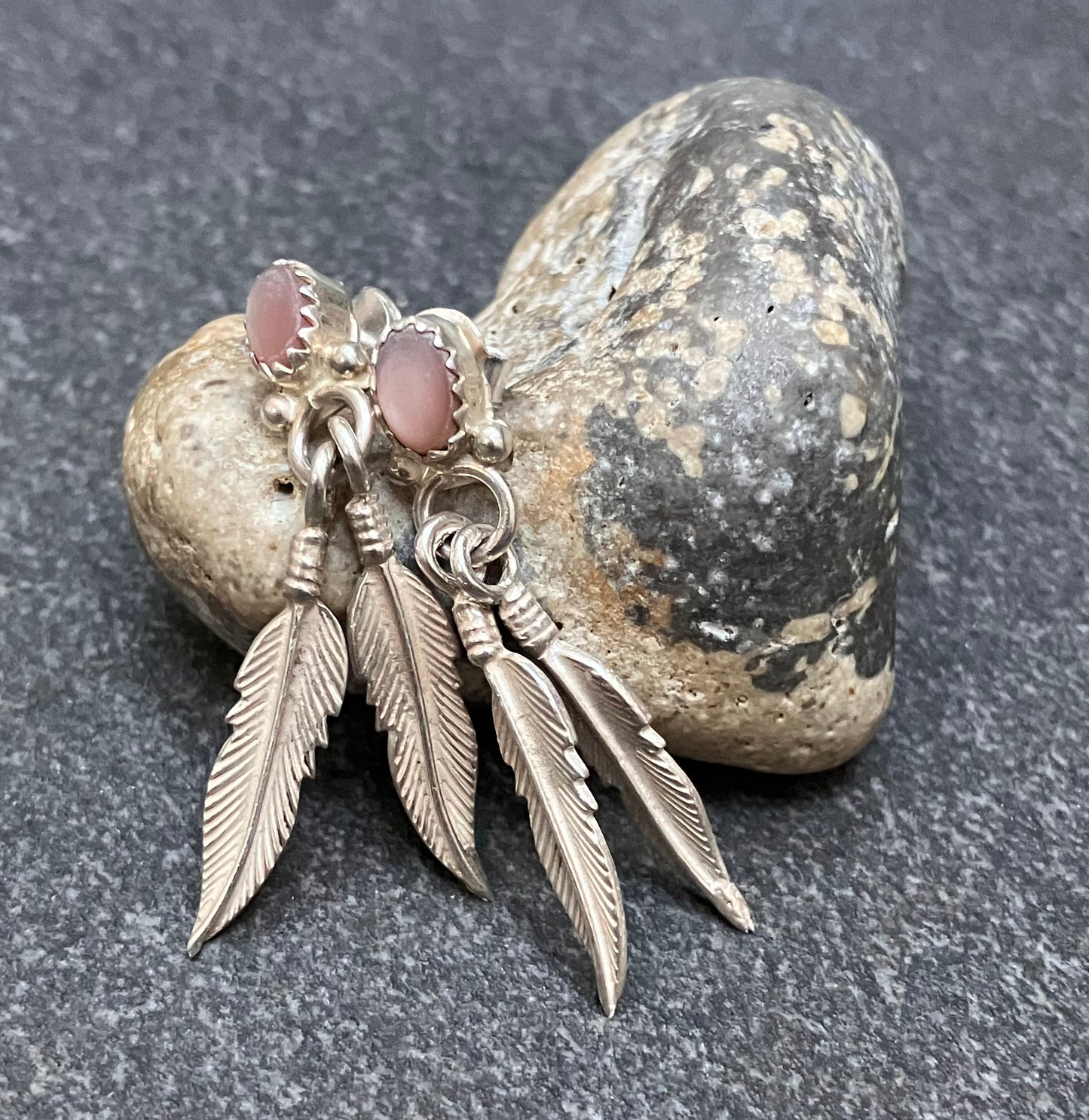 Vintage sterling silver Native American earrings.